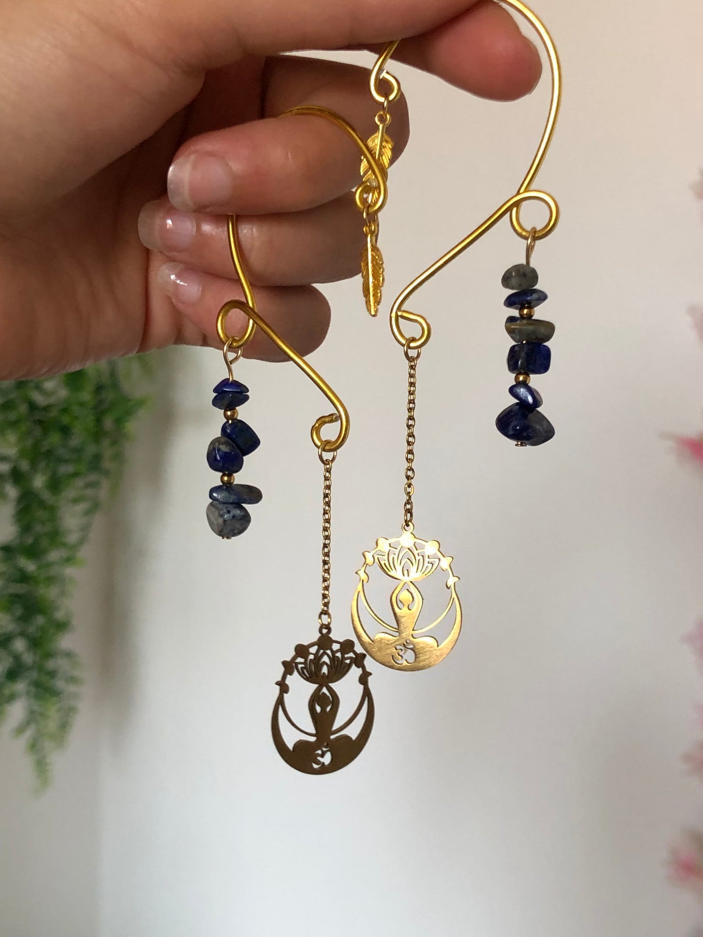 Manchettes d’oreilles « Les spirituels » Lapis lazuli
