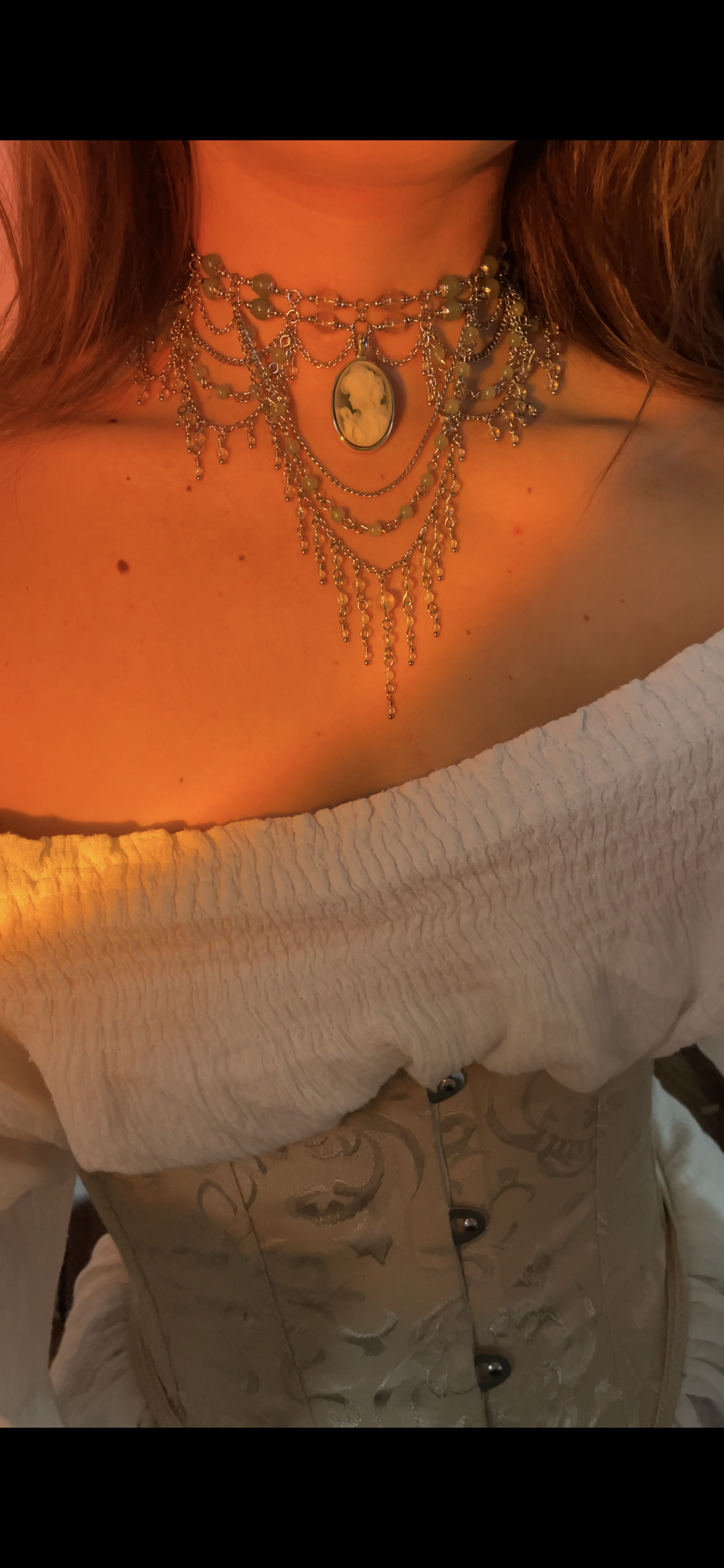 Collier « Irène » Aventurine verte & Cristal de roche