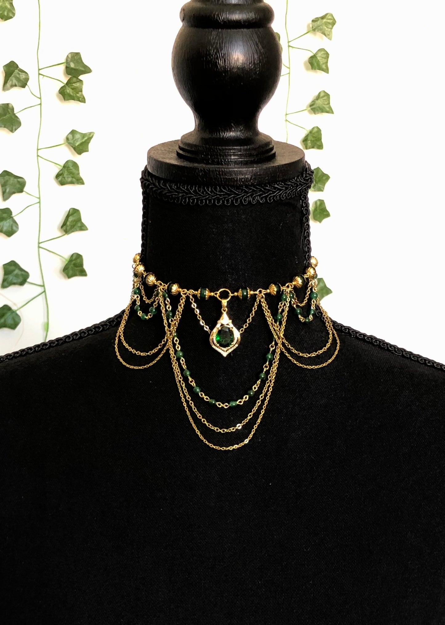 Collier « Muse Impériale » Aventurine verte étoilée