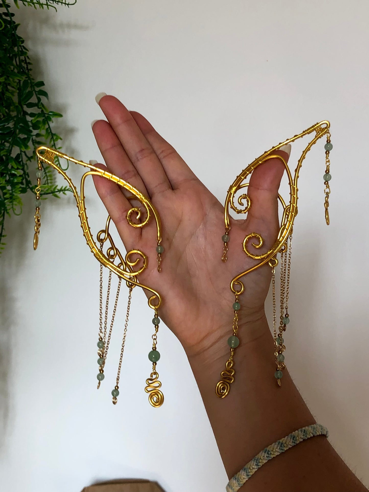 Manchettes d’oreilles Elfiques & Aventurine verte