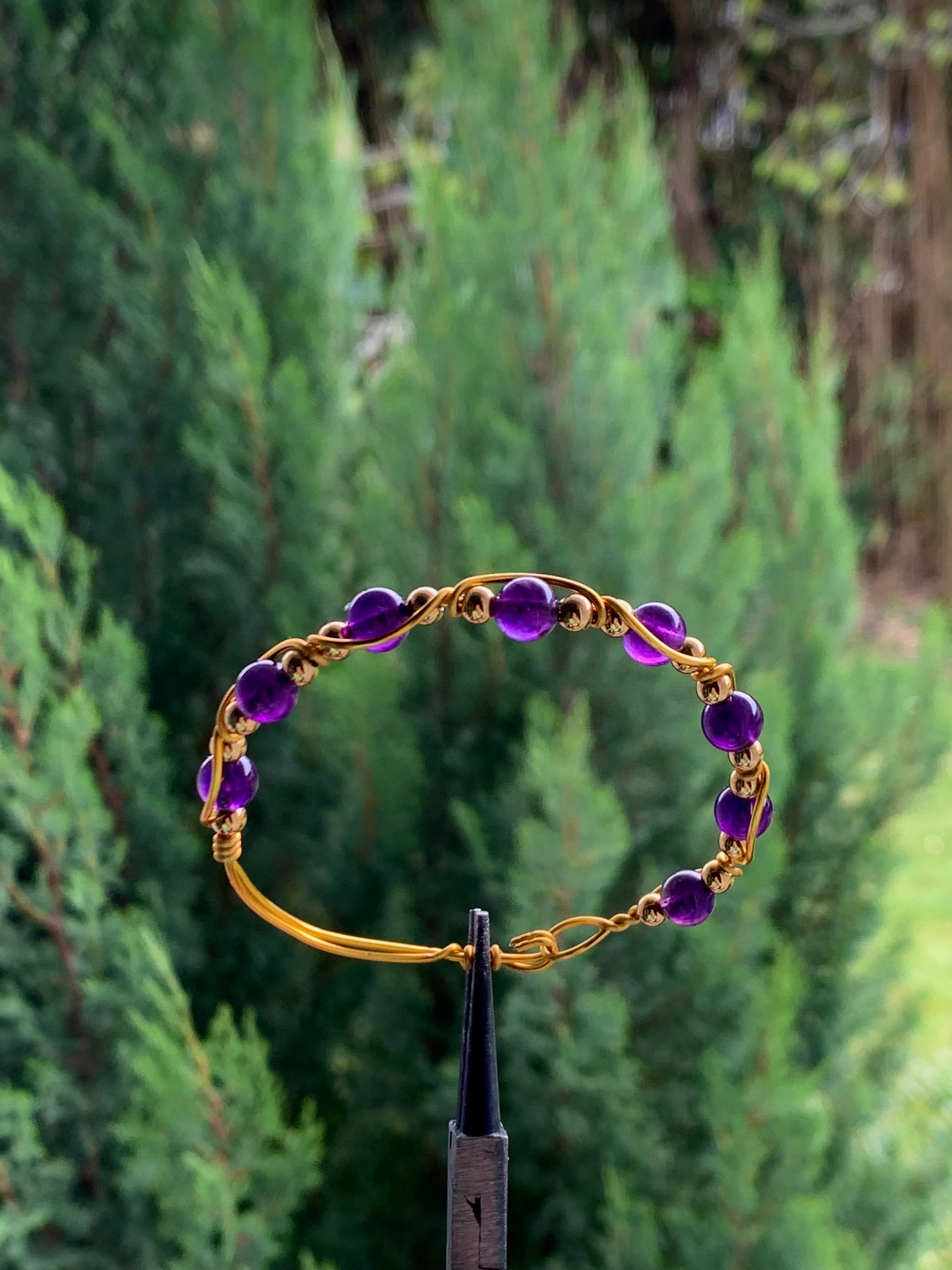Bracelet doré Améthyste AA
