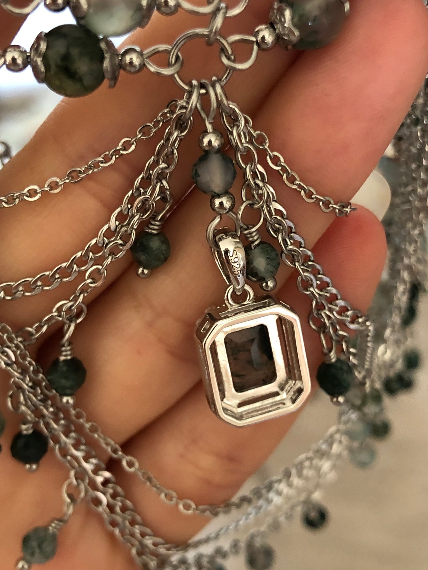 Collier « Déméter » Agate mousse