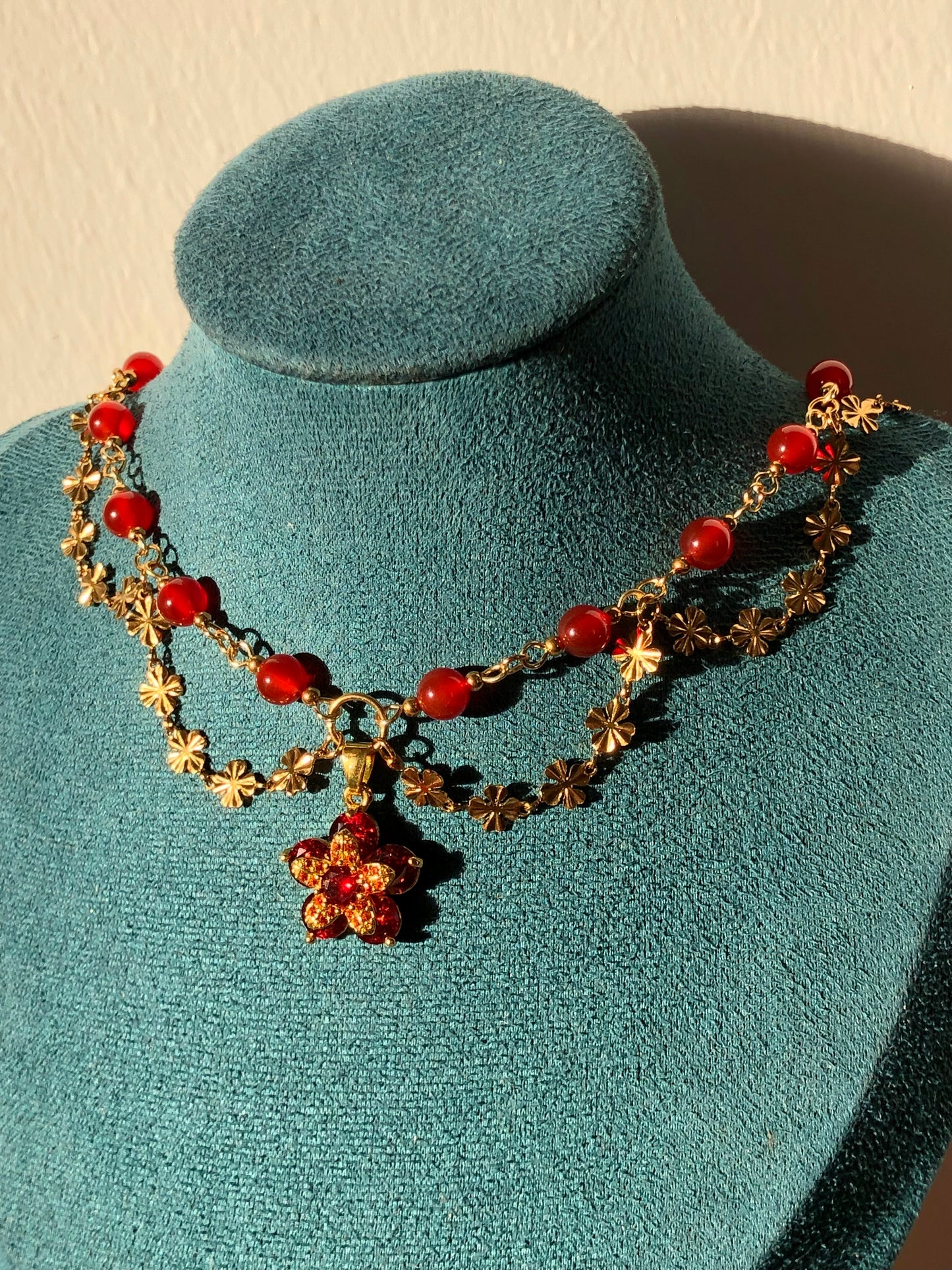 Collier « Maria » Cornaline rouge