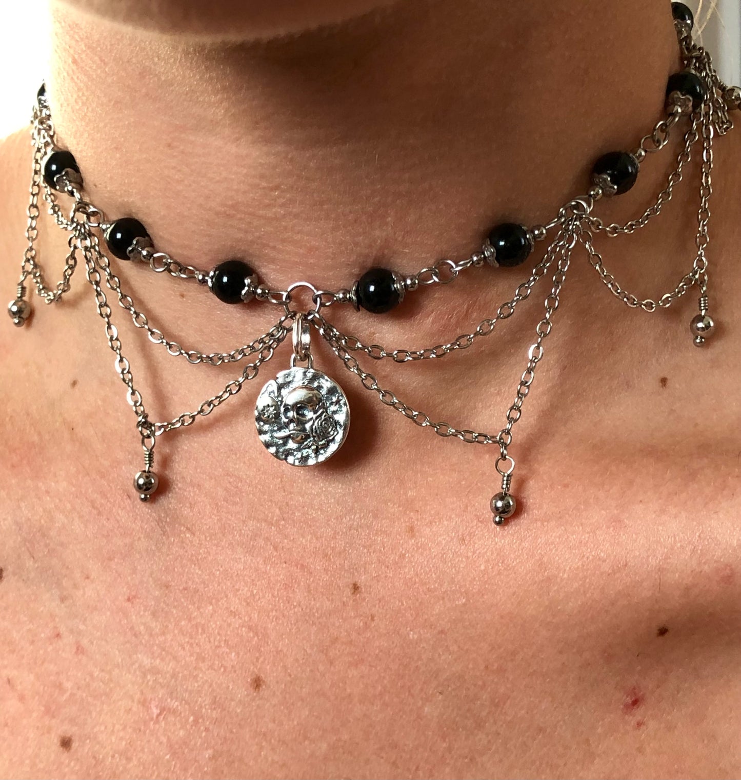 Collier « Sparrow » Obsidienne noire