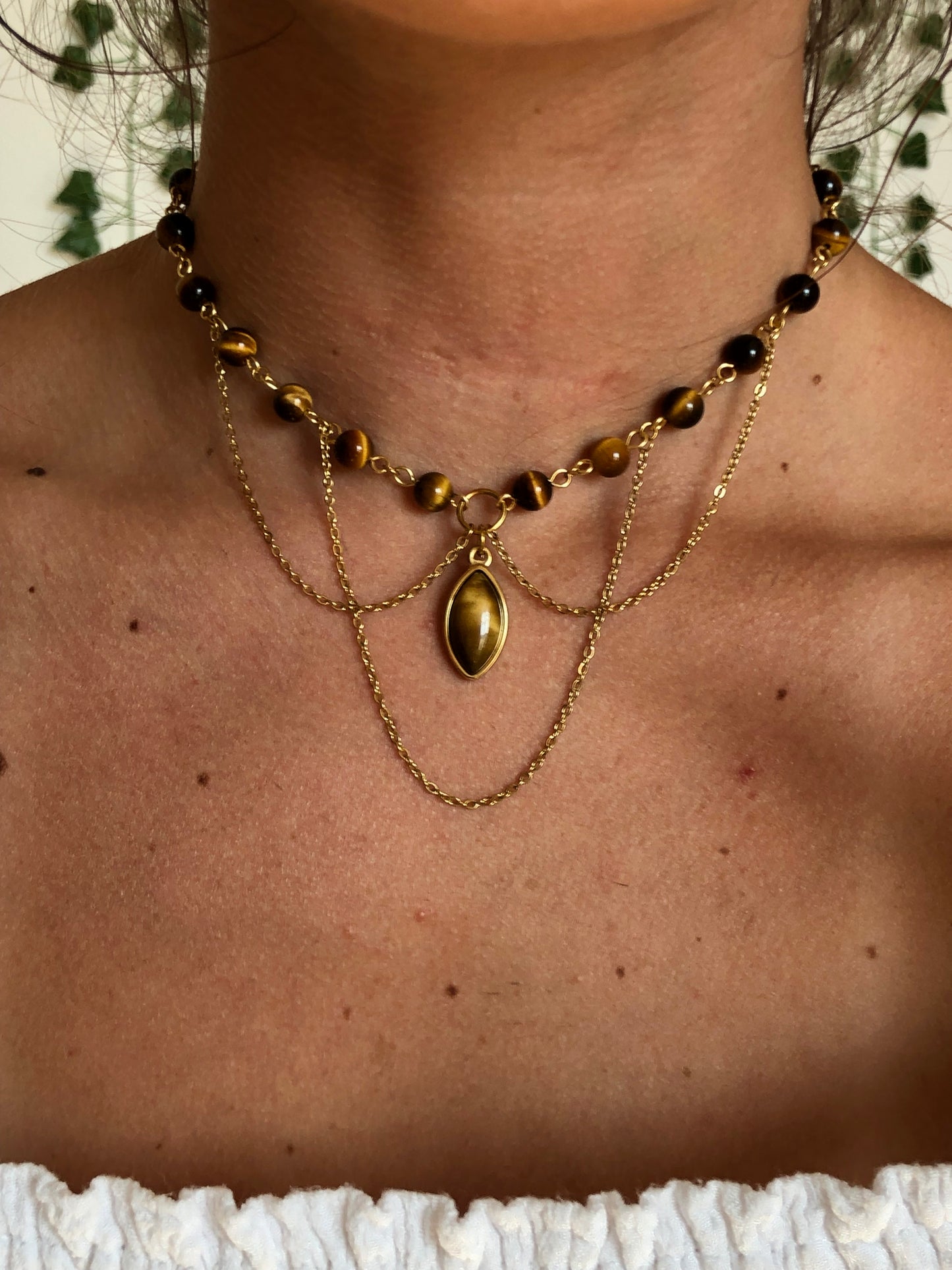 Collier « Mystara » Œil de tigre