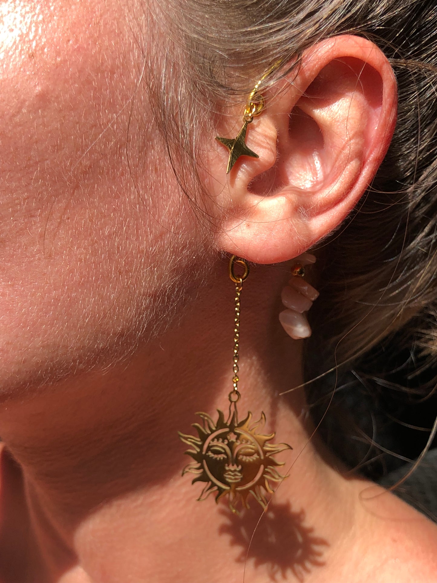 Manchettes d’oreilles « Les Solaires » Pierre de soleil