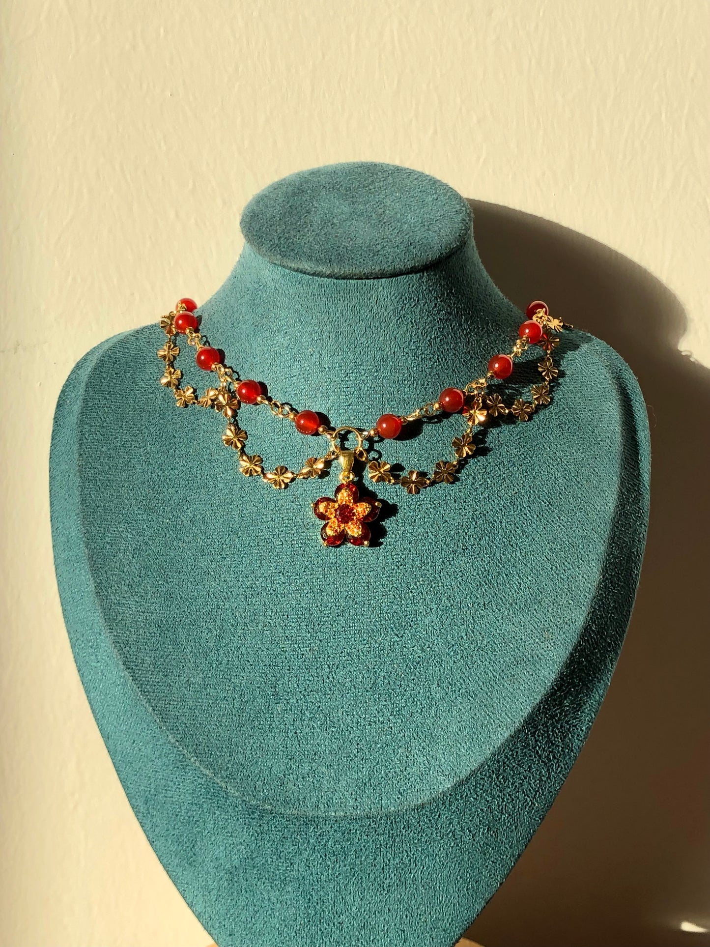 Collier « Maria » Cornaline rouge