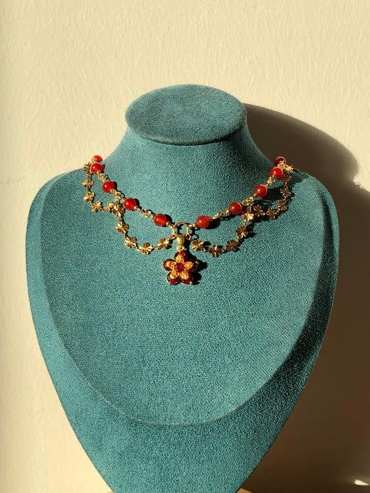 Collier « Maria » Cornaline rouge