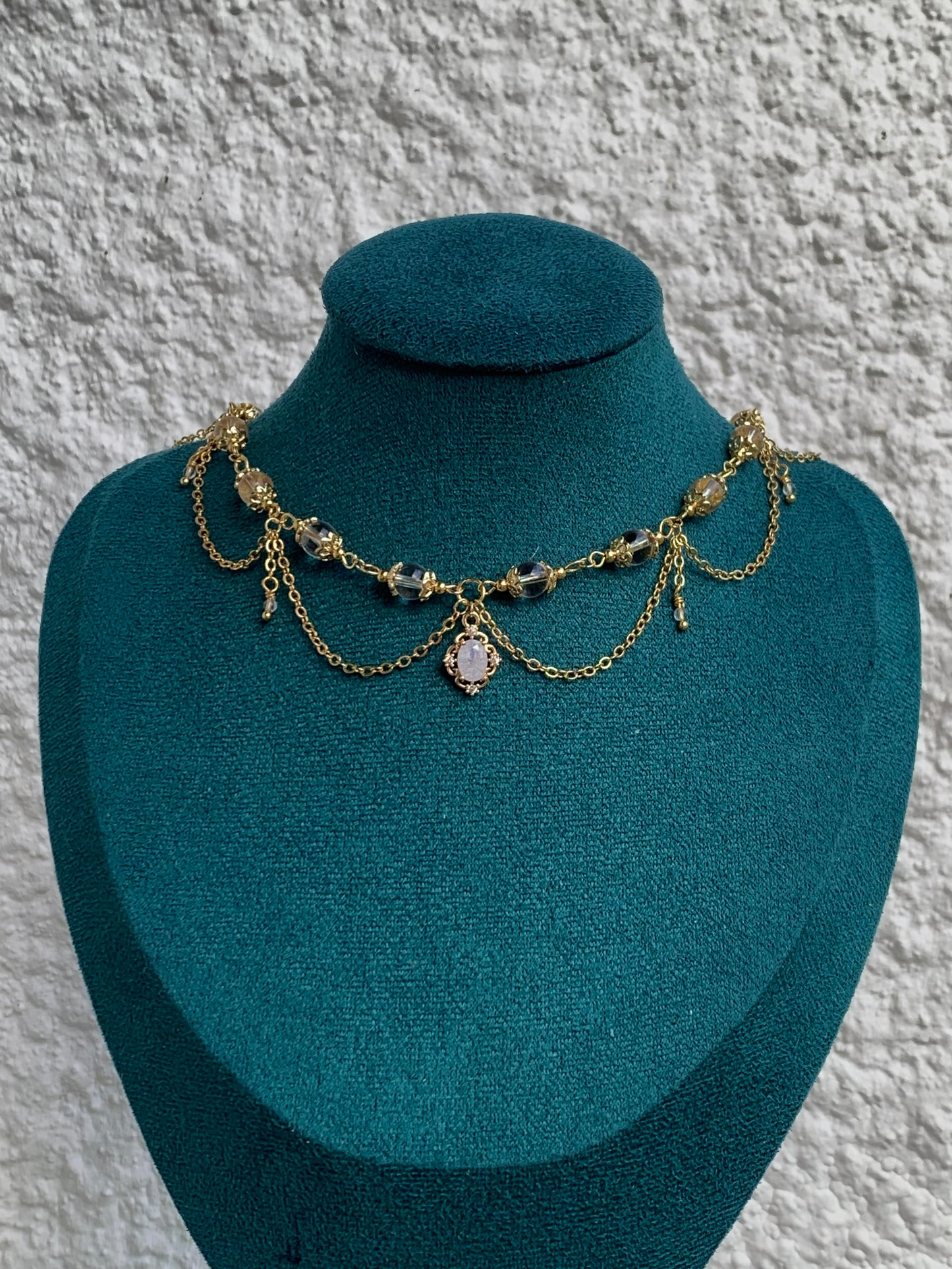 Collier « Barbie » Plaqué or, Quartz rose ou Cristal de roche