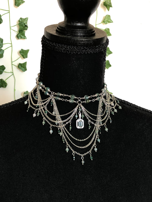 Collier « Déméter » Agate mousse