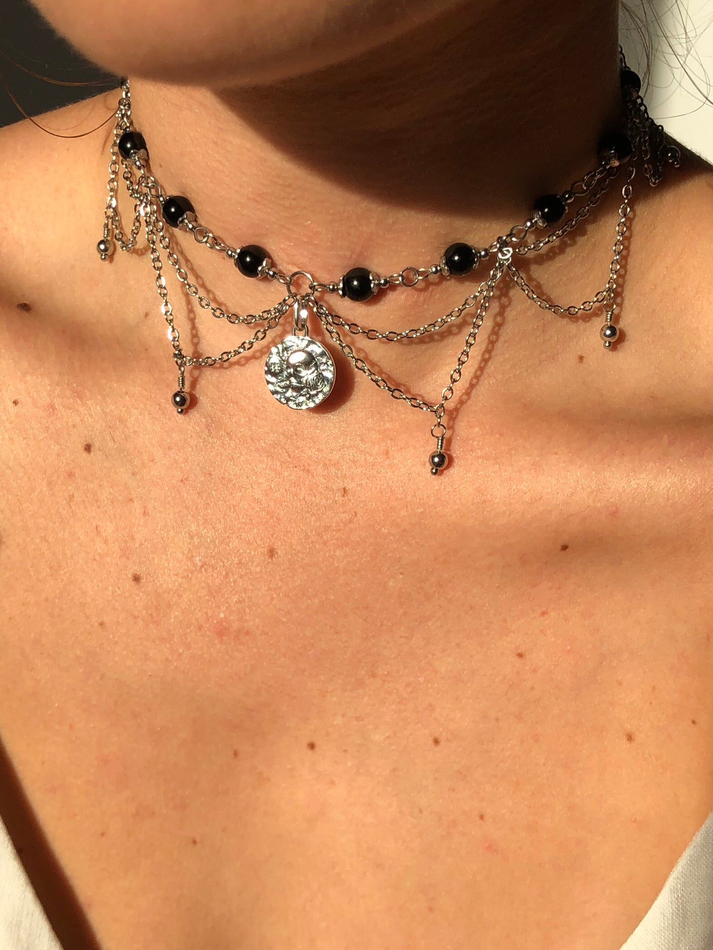 Collier « Sparrow » Obsidienne noire