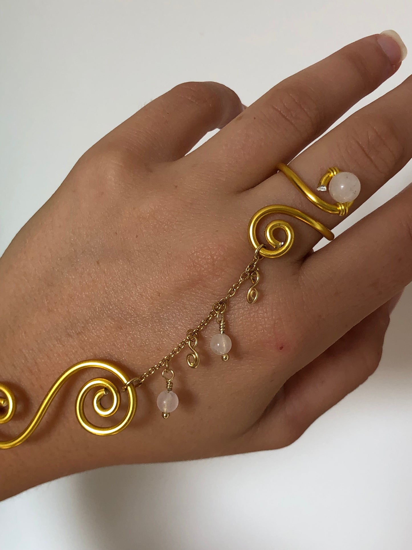 Bracelet/bague Quartz rose