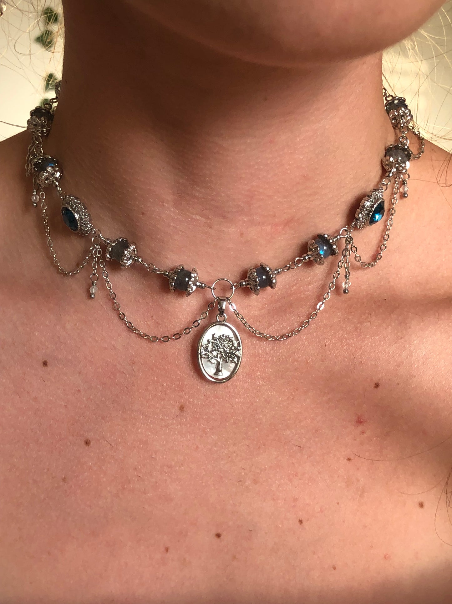 Collier « Freya » Labradorite & Cristal de roche