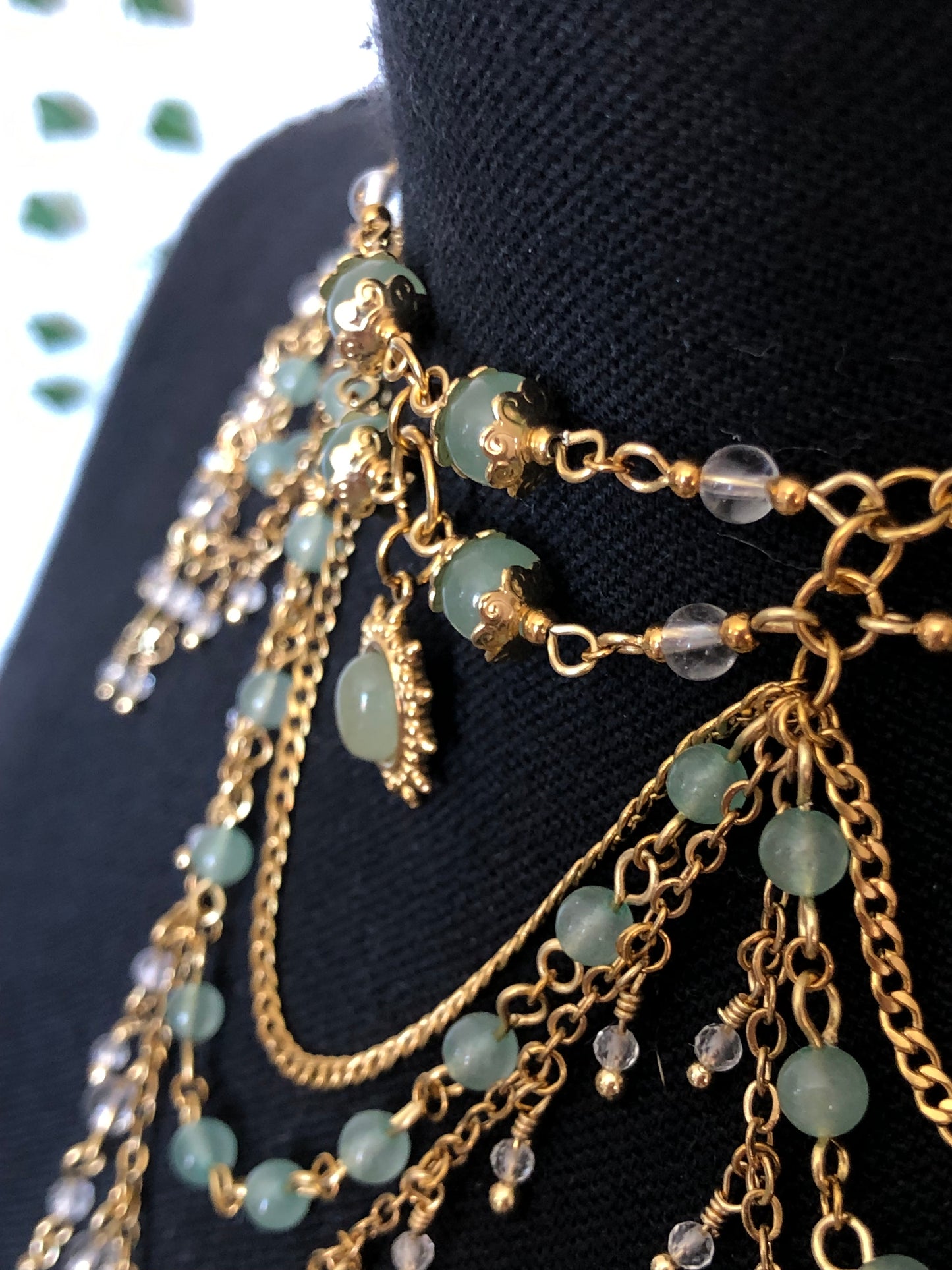 Collier Aventurine verte & Cristal de roche