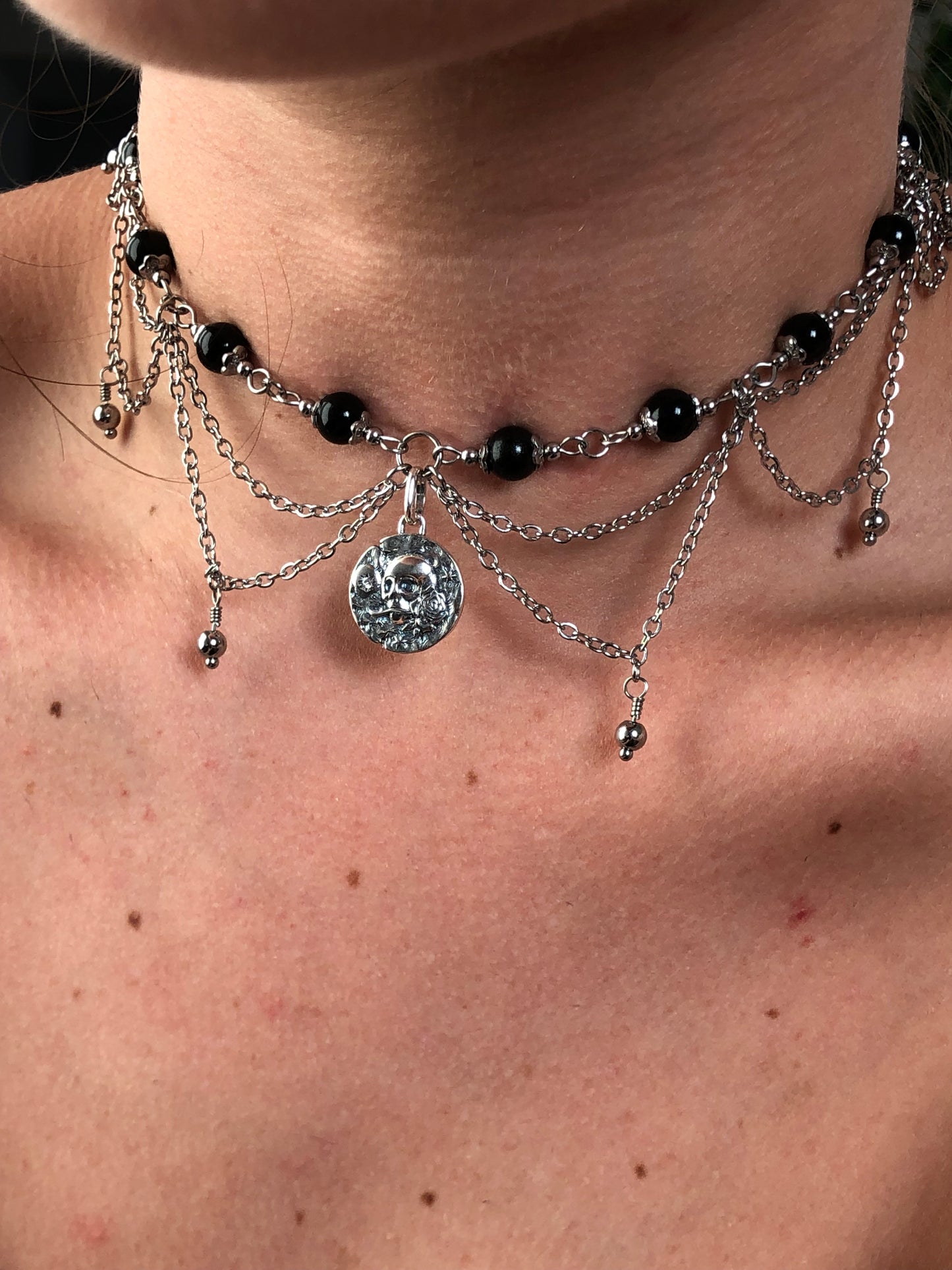 Collier « Sparrow » Obsidienne noire