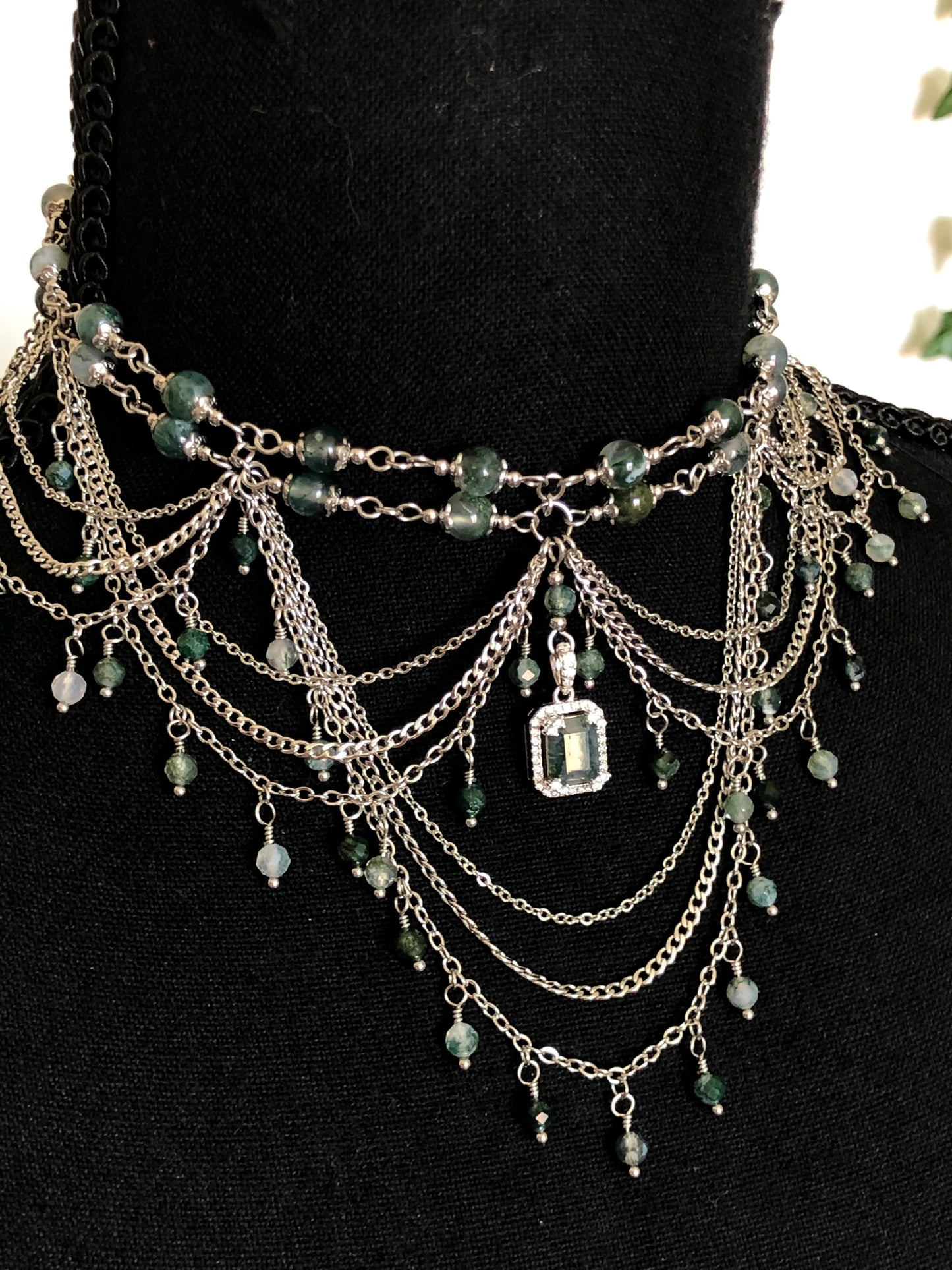 Collier « Déméter » Agate mousse
