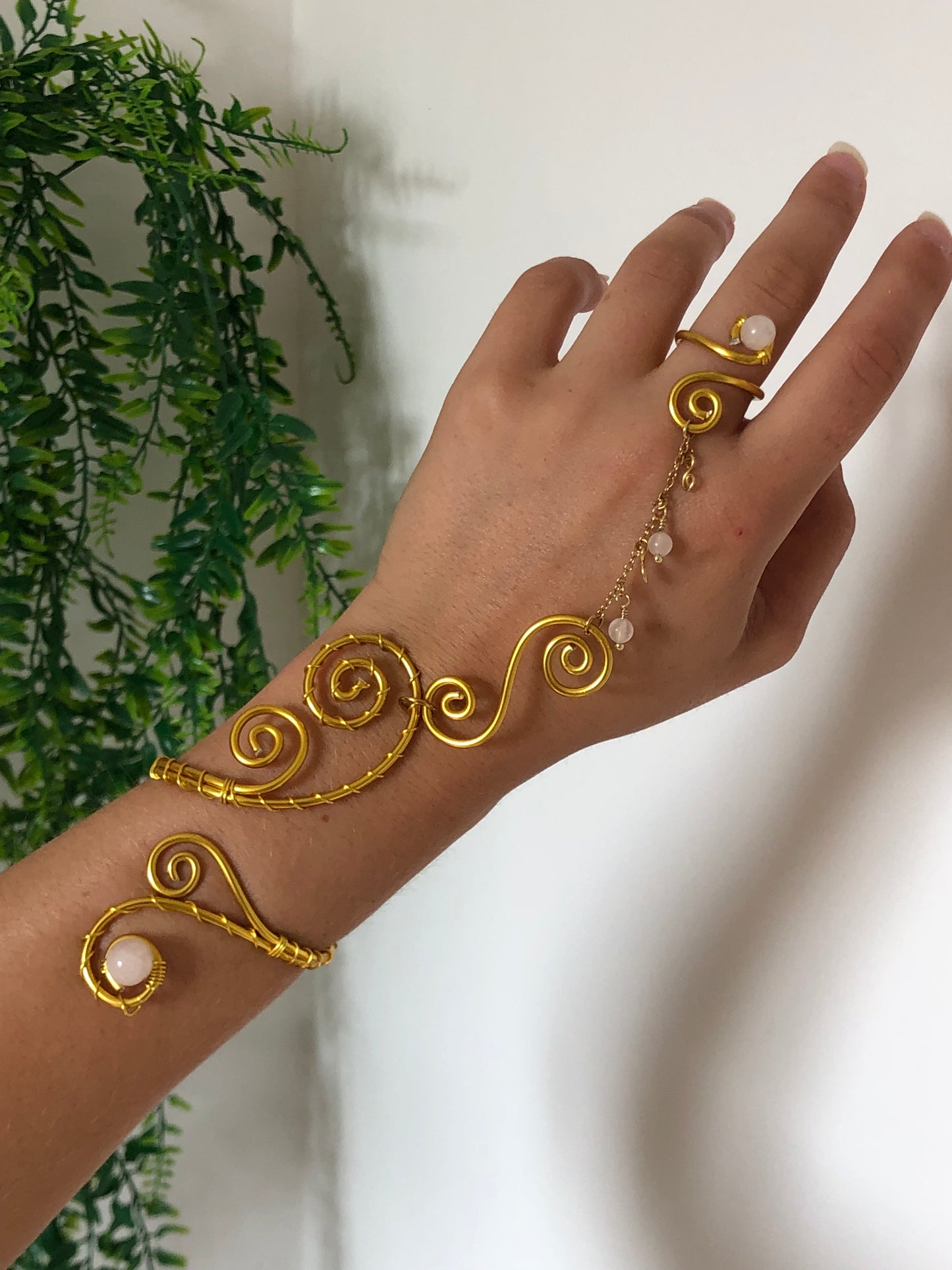 Bracelet/bague Quartz rose
