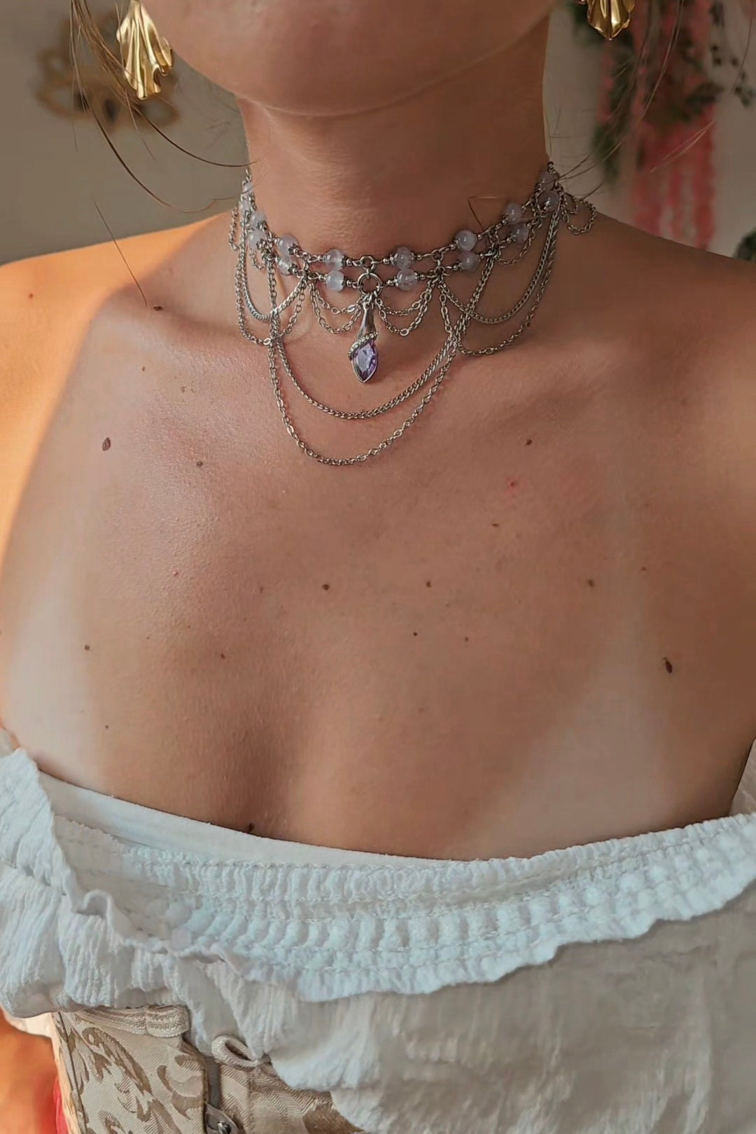 Collier "Vanessa" Améthyste lavande