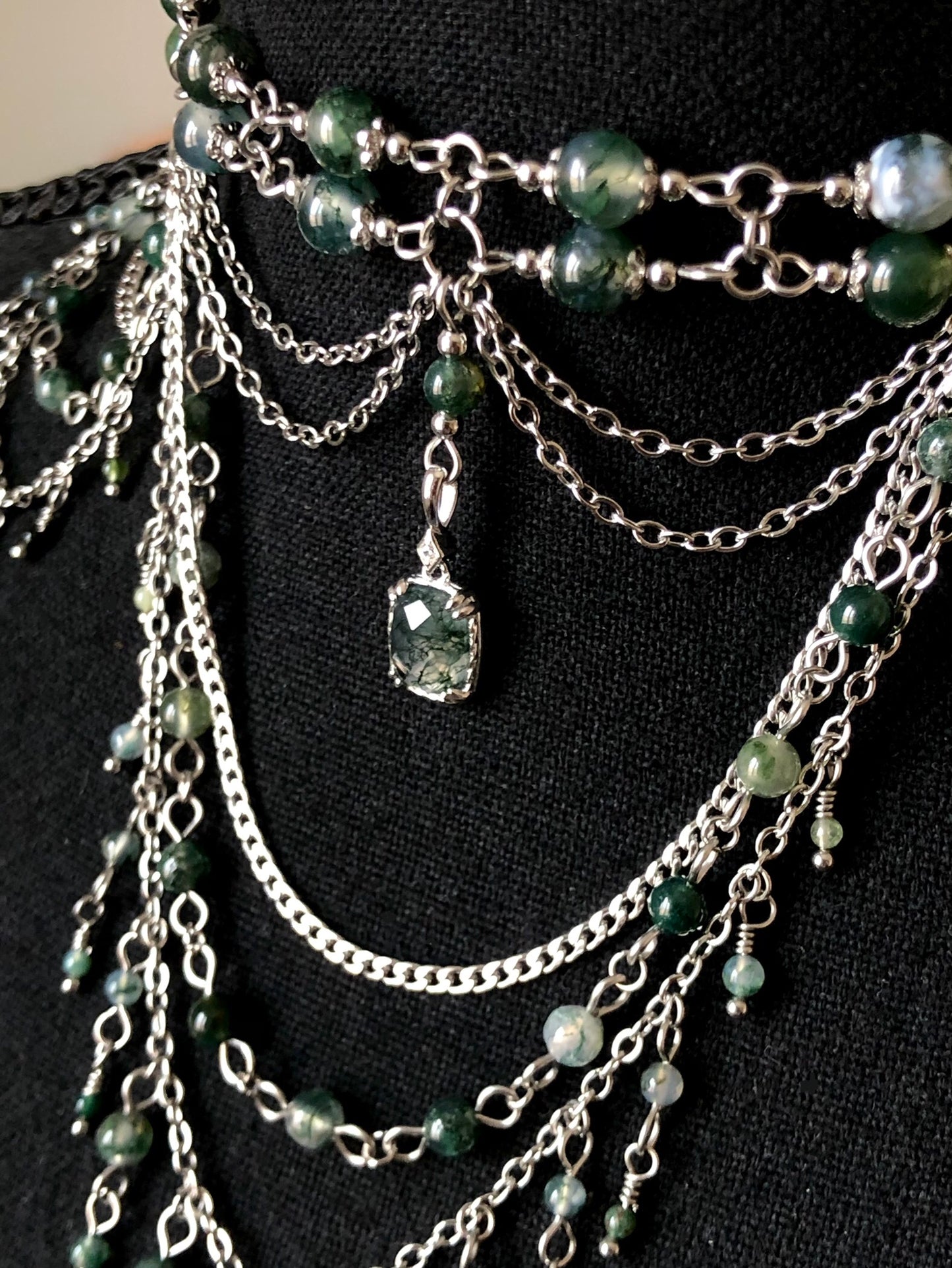 Collier « Déméter » Agate mousse