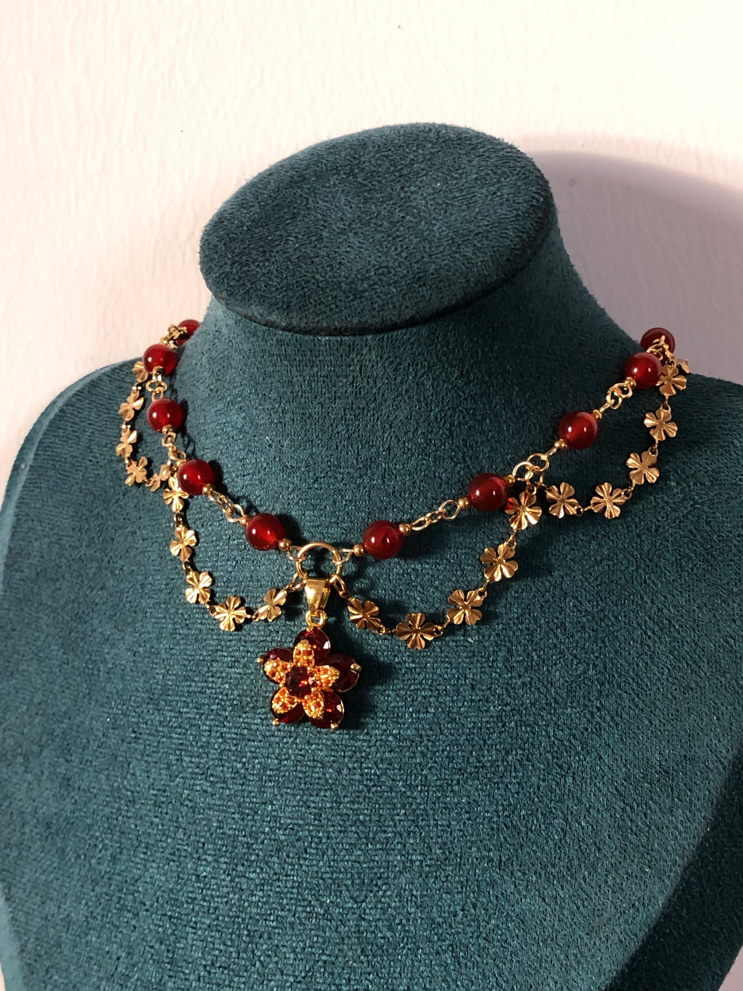 Collier « Maria » Cornaline rouge