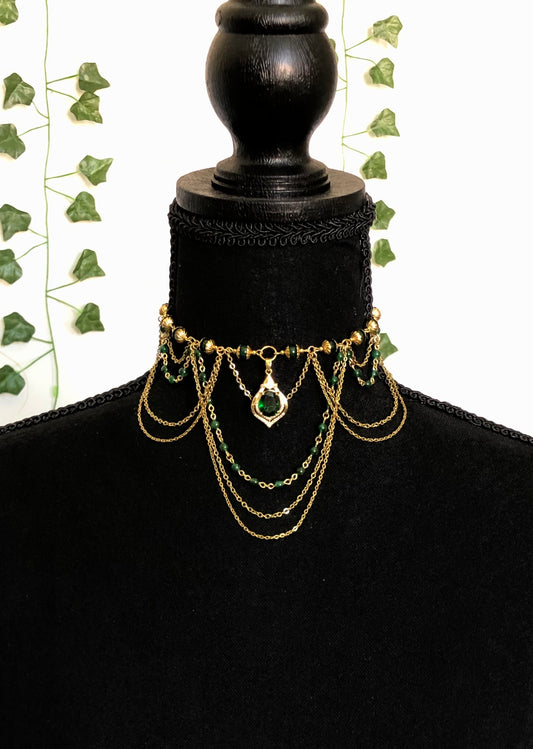 Collier « Muse Impériale » Aventurine verte étoilée