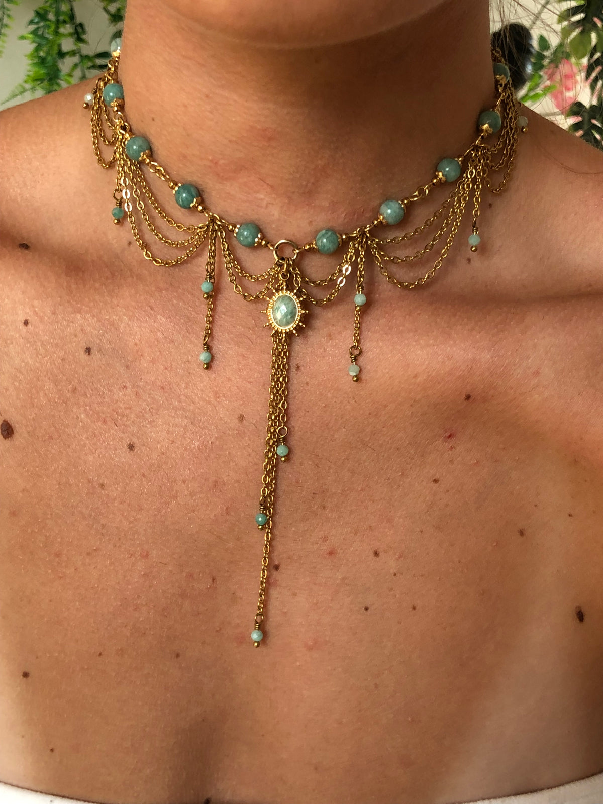 Collier "Nicolle" Amazonite