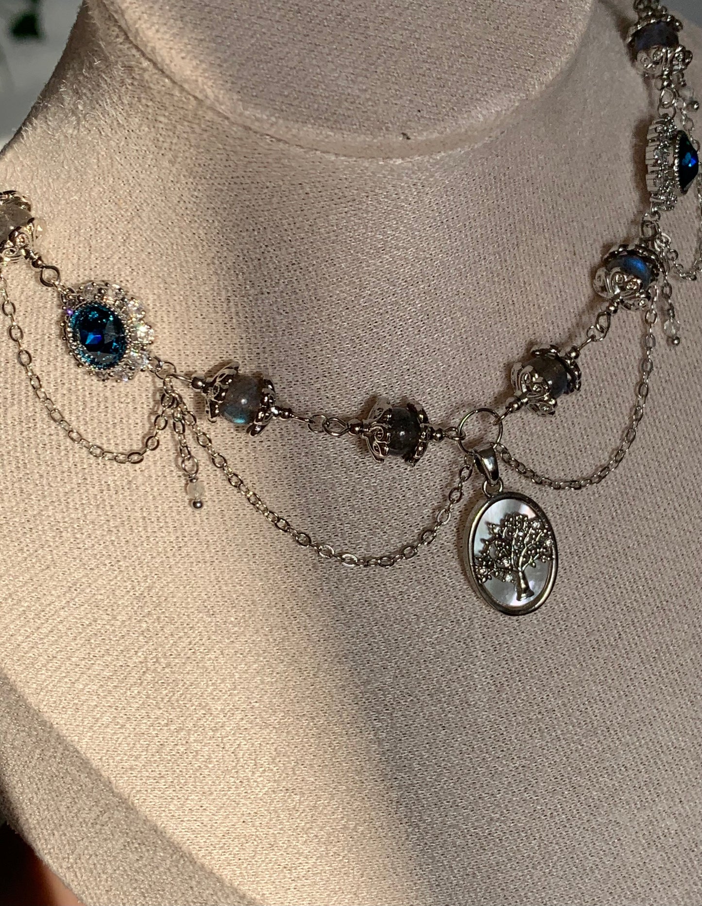 Collier « Freya » Labradorite & Cristal de roche