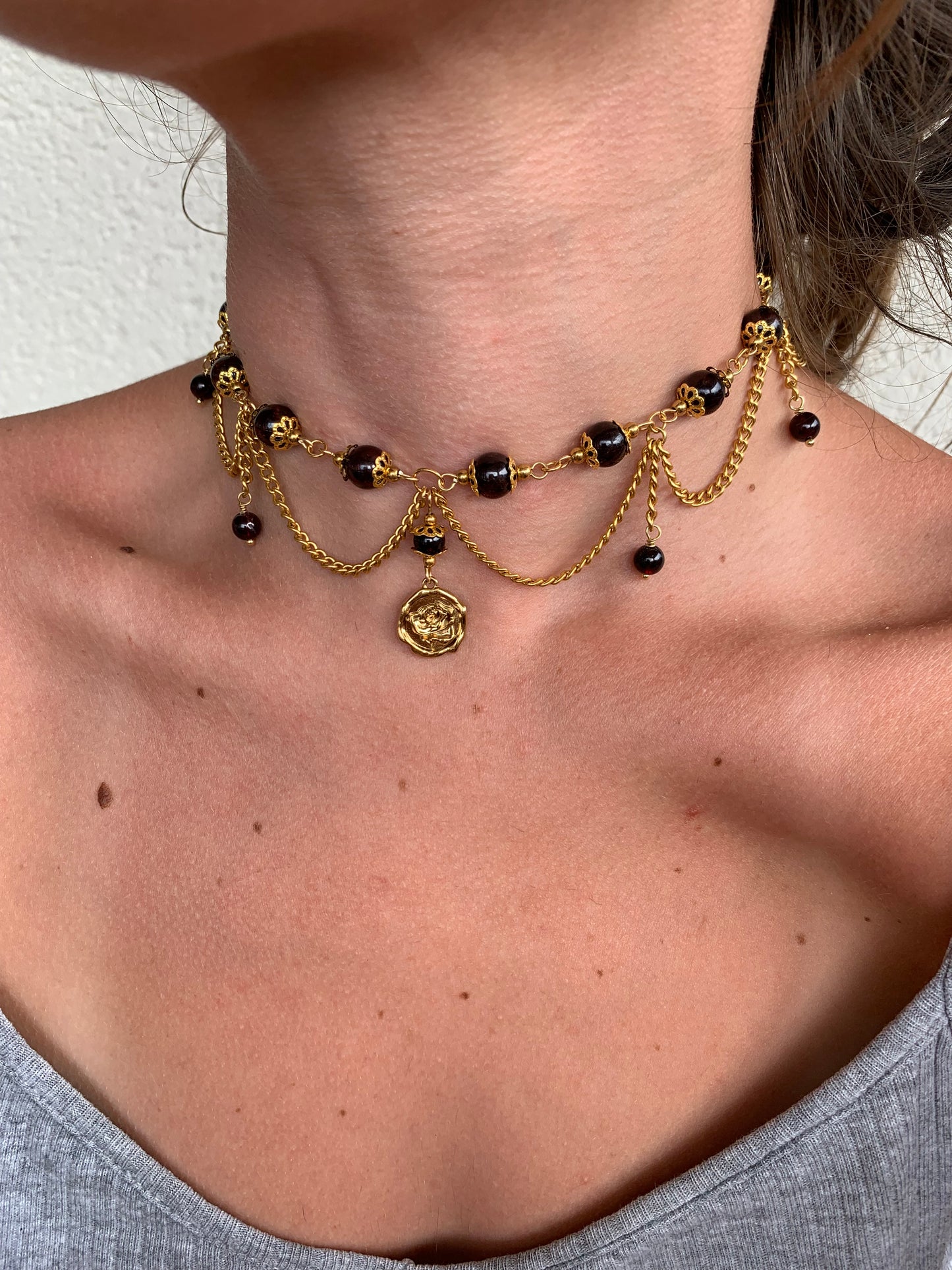 Collier « Rosa » & Grenat