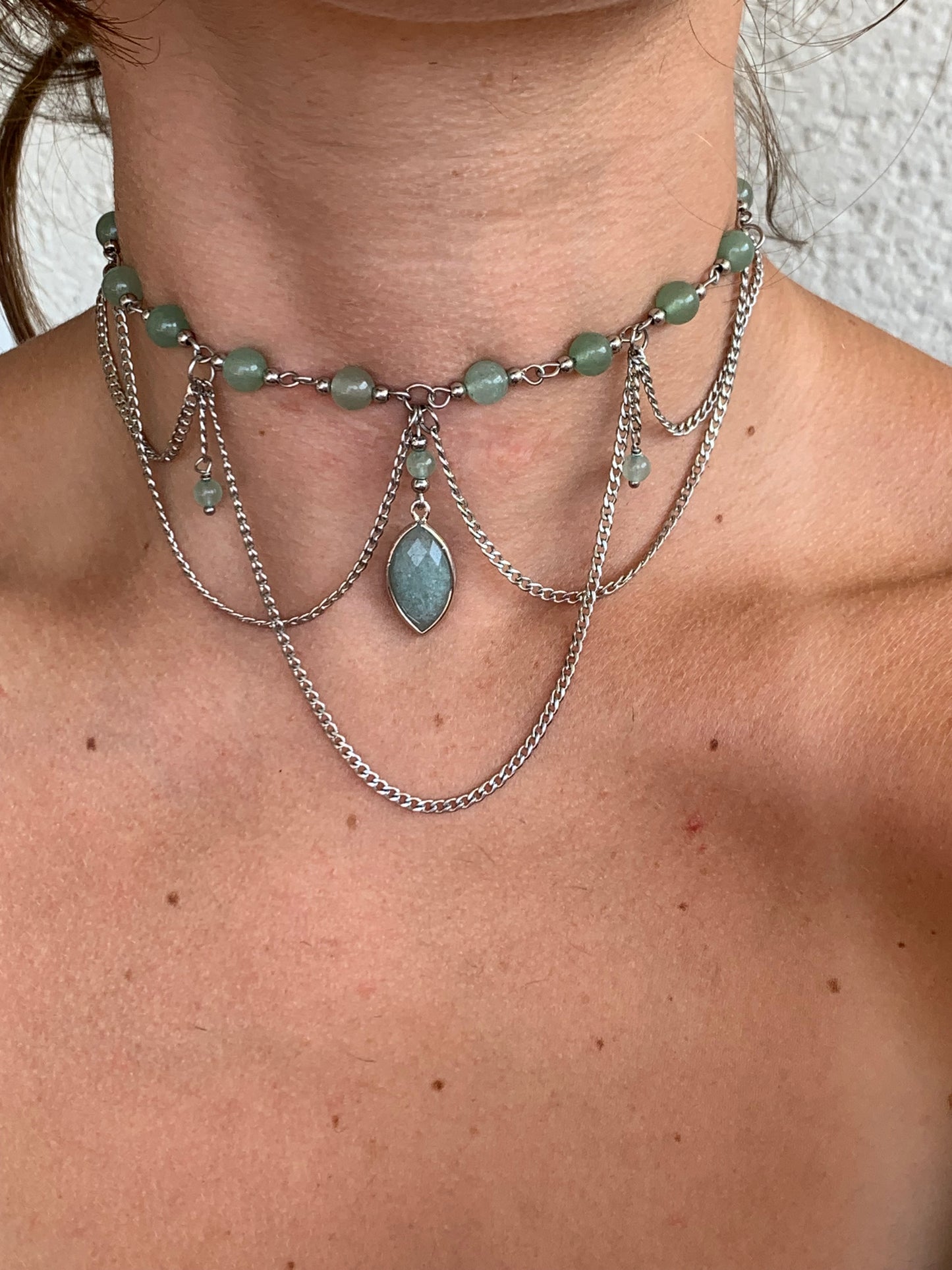 Collier « Éclat d’Éloise »Aventurine verte