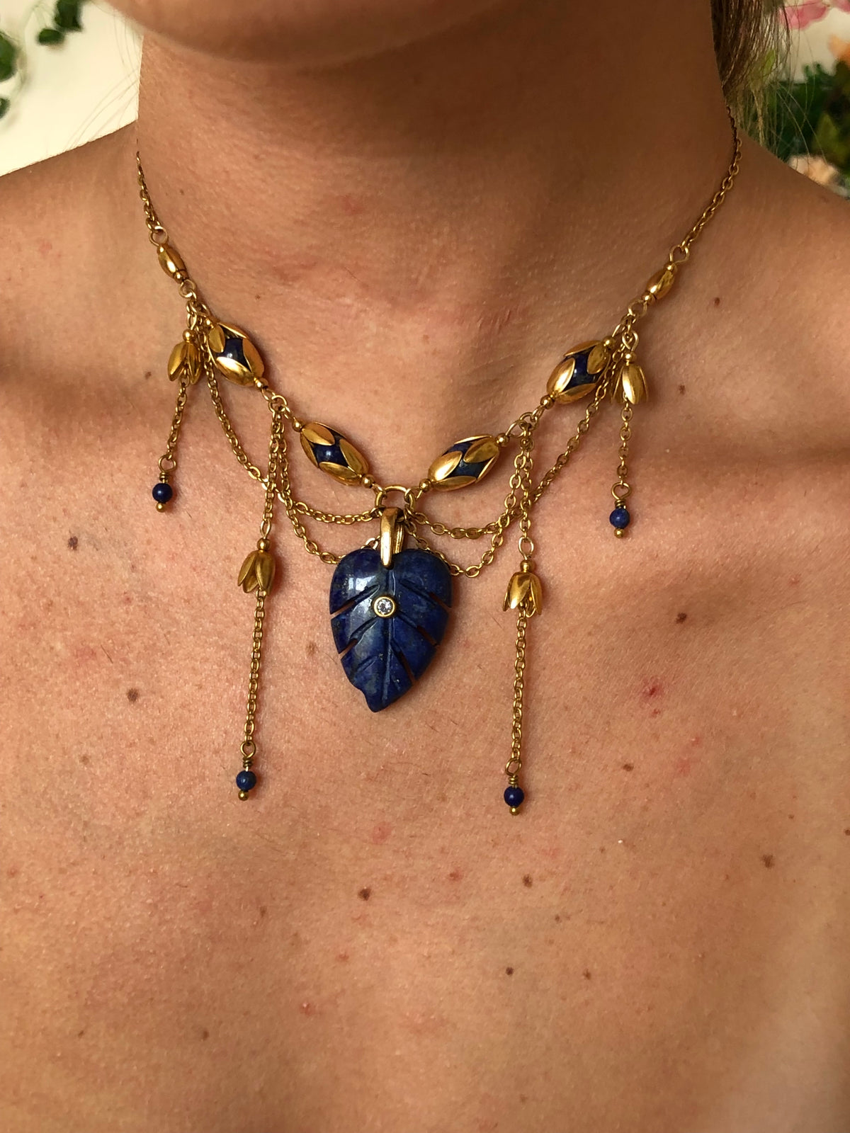 Collier "Elowen" Lapis-lazuli