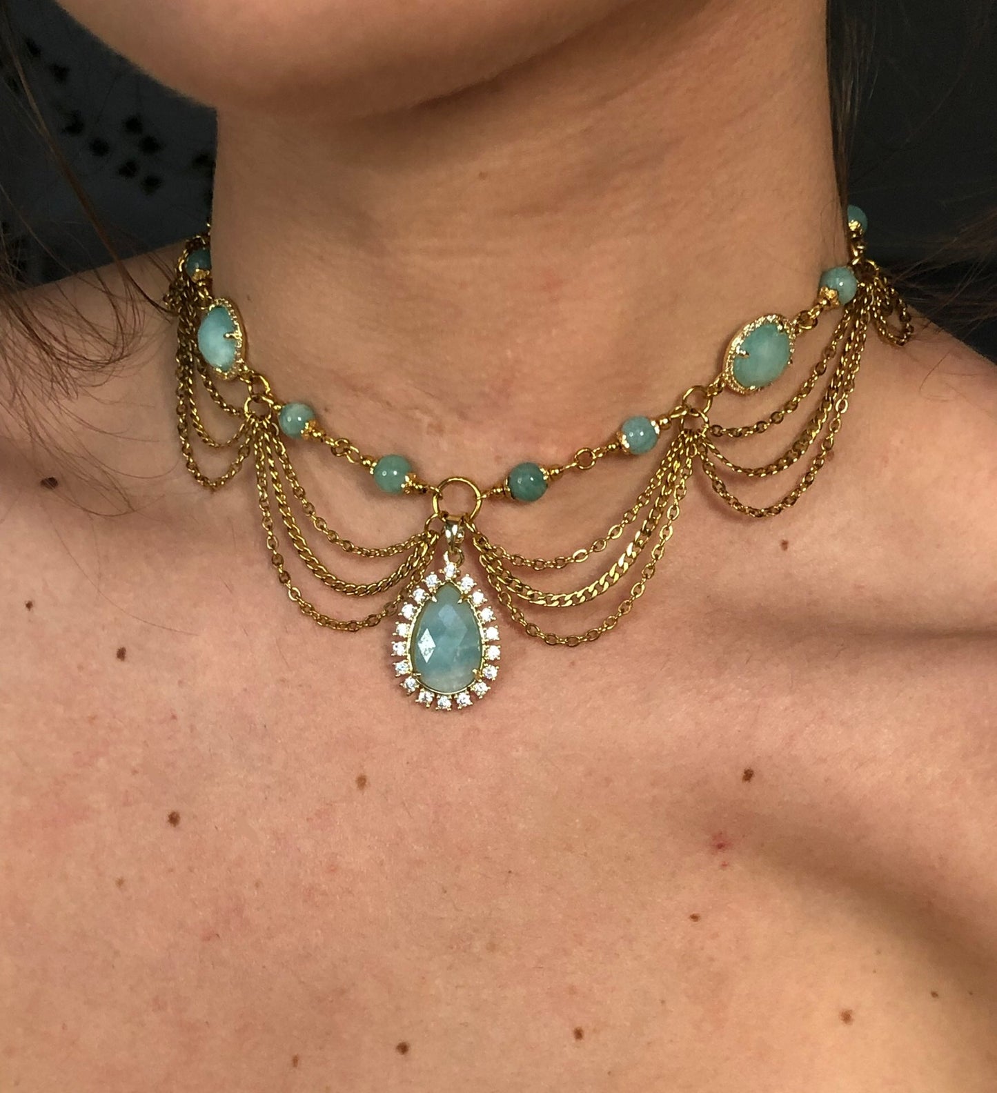Collier « Jasmine » Amazonite