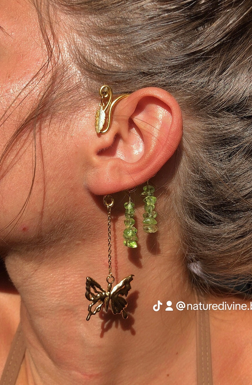 Manchettes d’oreilles Papillons & Péridot