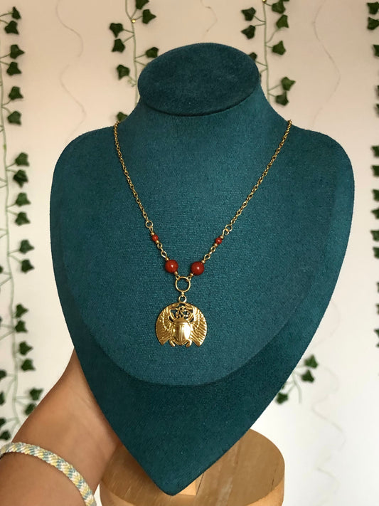 Collier « Kehpri » Jaspe rouge