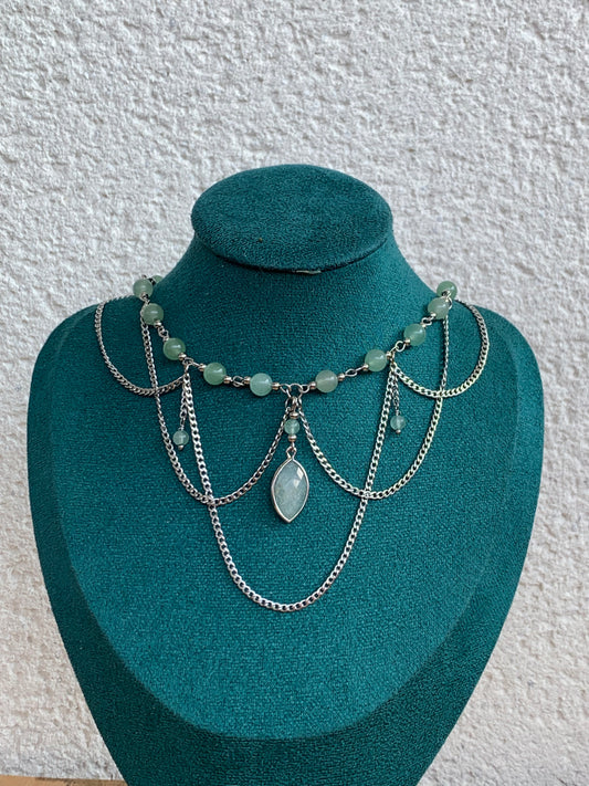 Collier « Éclat d’Éloise »Aventurine verte