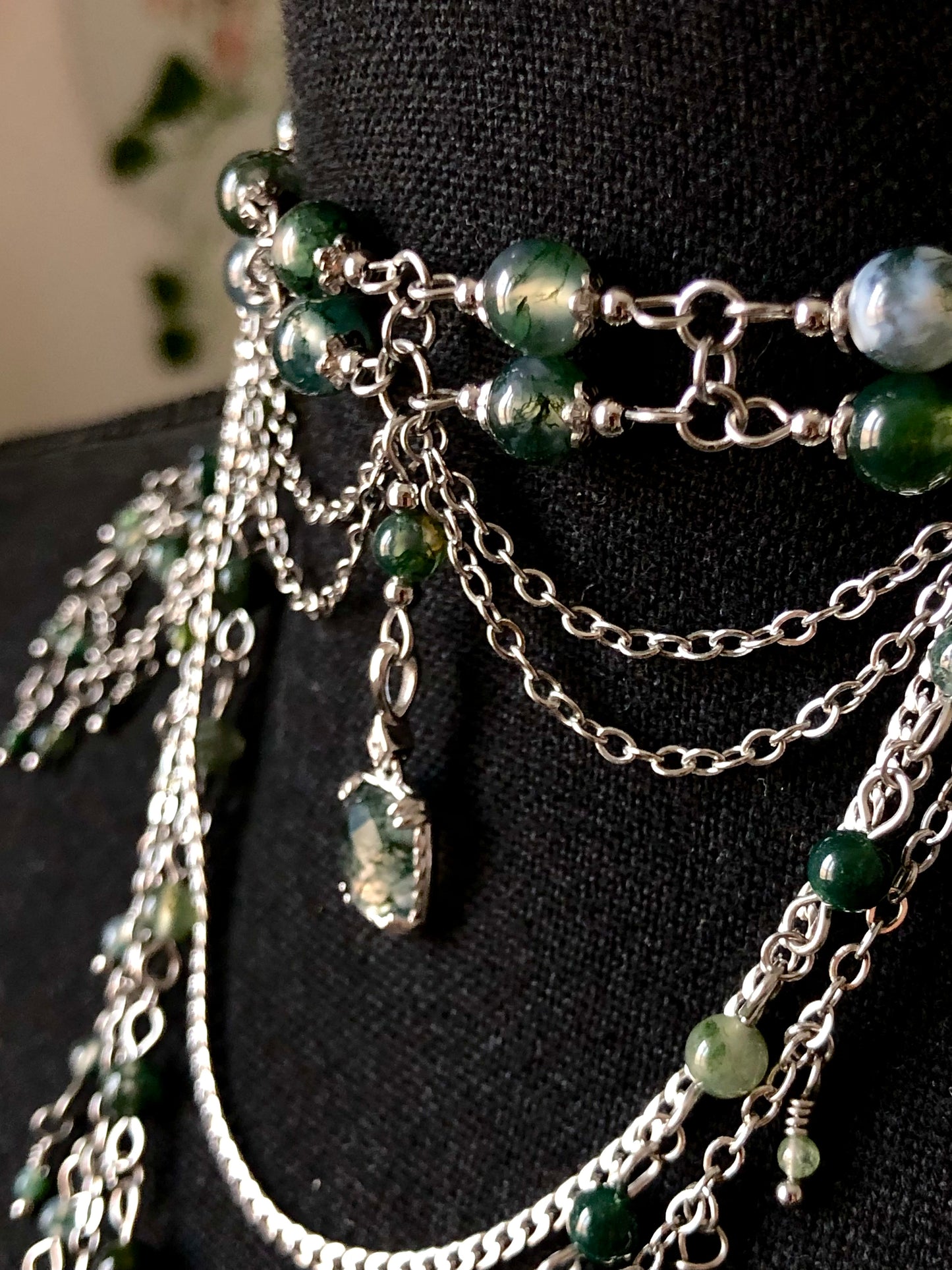 Collier « Déméter » Agate mousse