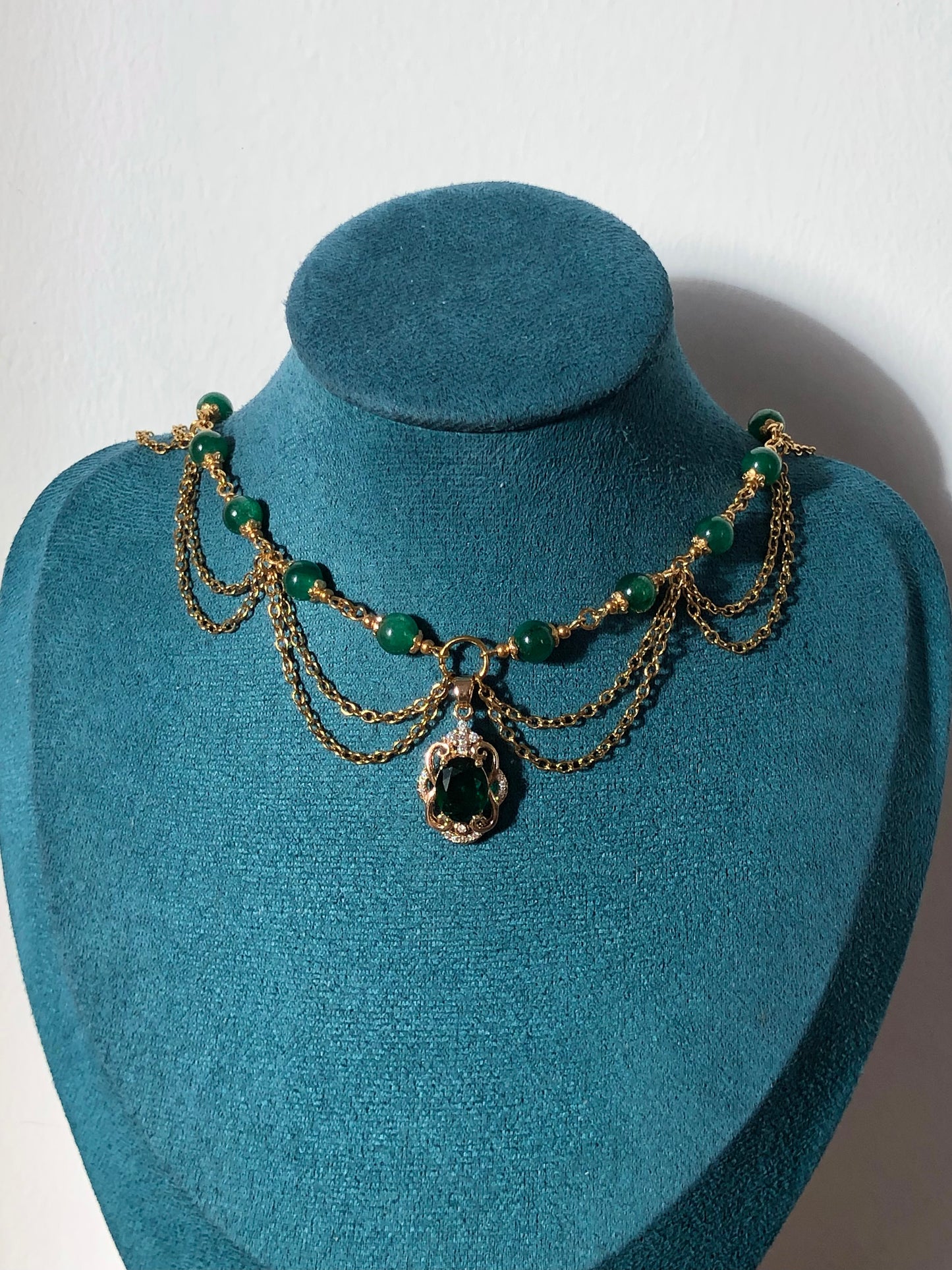 Collier « Siena » Aventurine verte étoilée