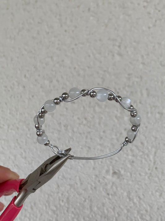 Bracelet argenté Pierre de Lune AAA