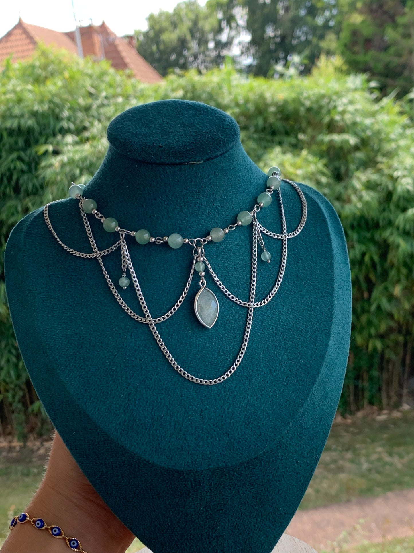 Collier « Éclat d’Éloise »Aventurine verte