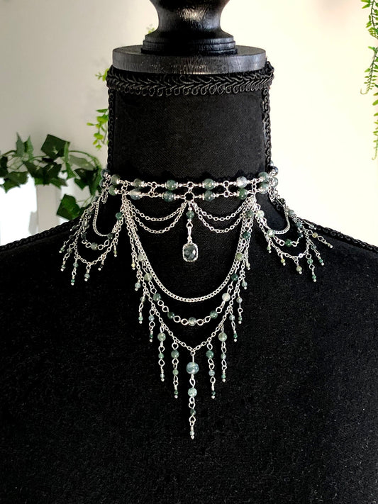 Collier « Déméter » Agate mousse