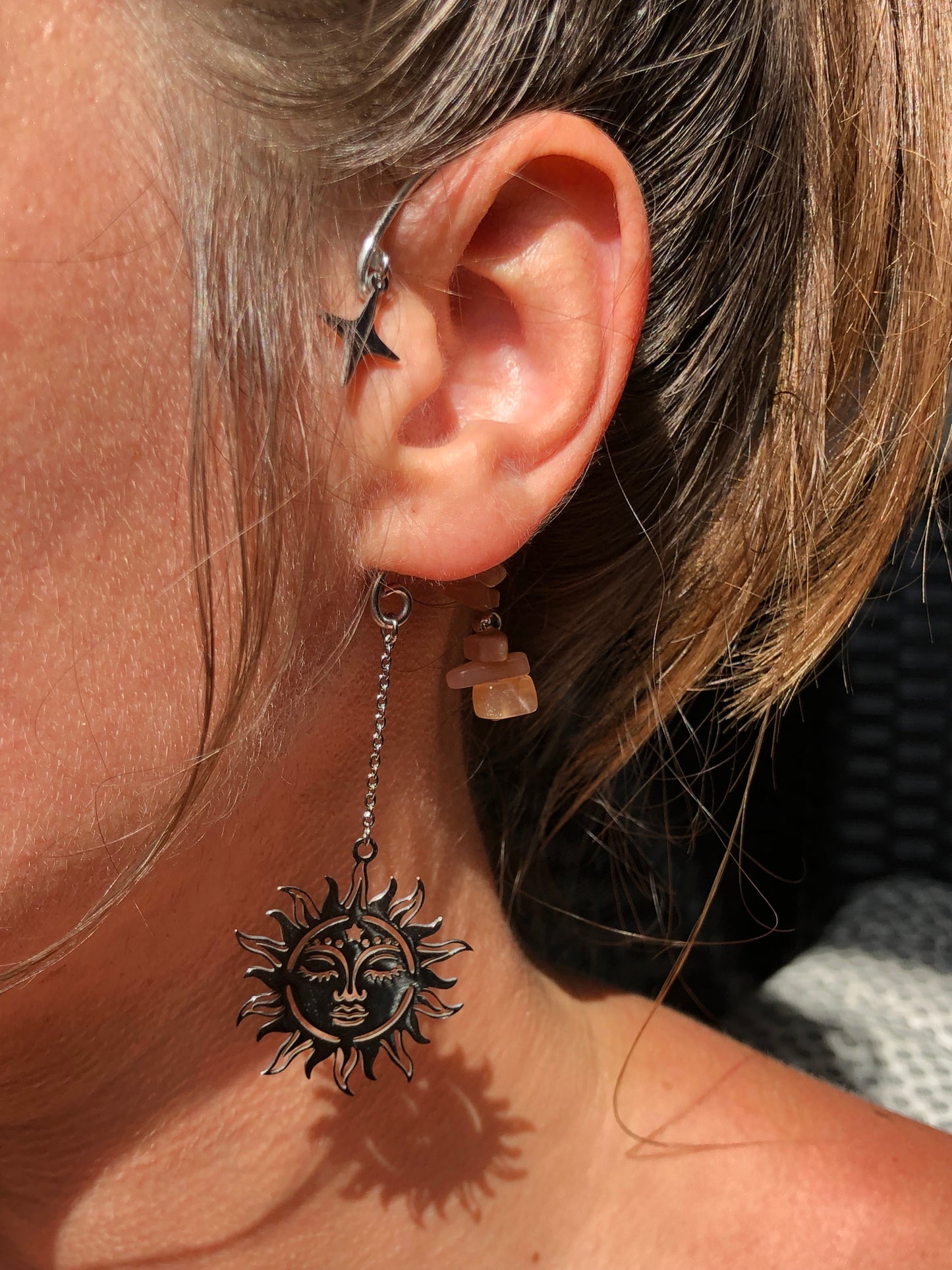 Manchettes d’oreilles « Les Solaires » Pierre de soleil