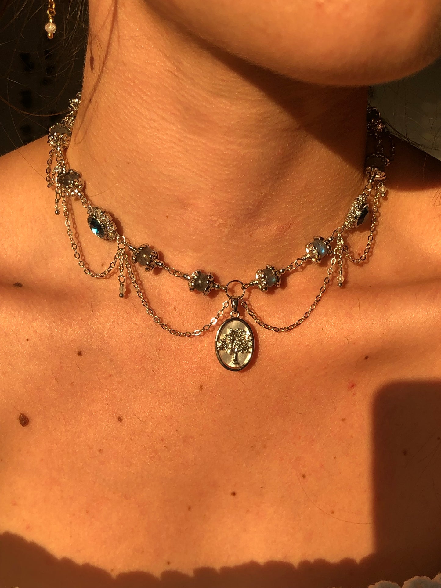 Collier « Freya » Labradorite & Cristal de roche