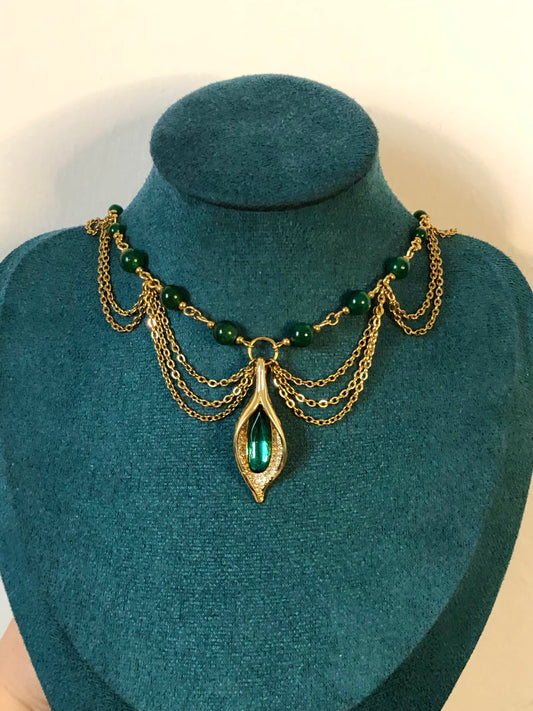 Collier « Alicia » Aventurine verte étoilée