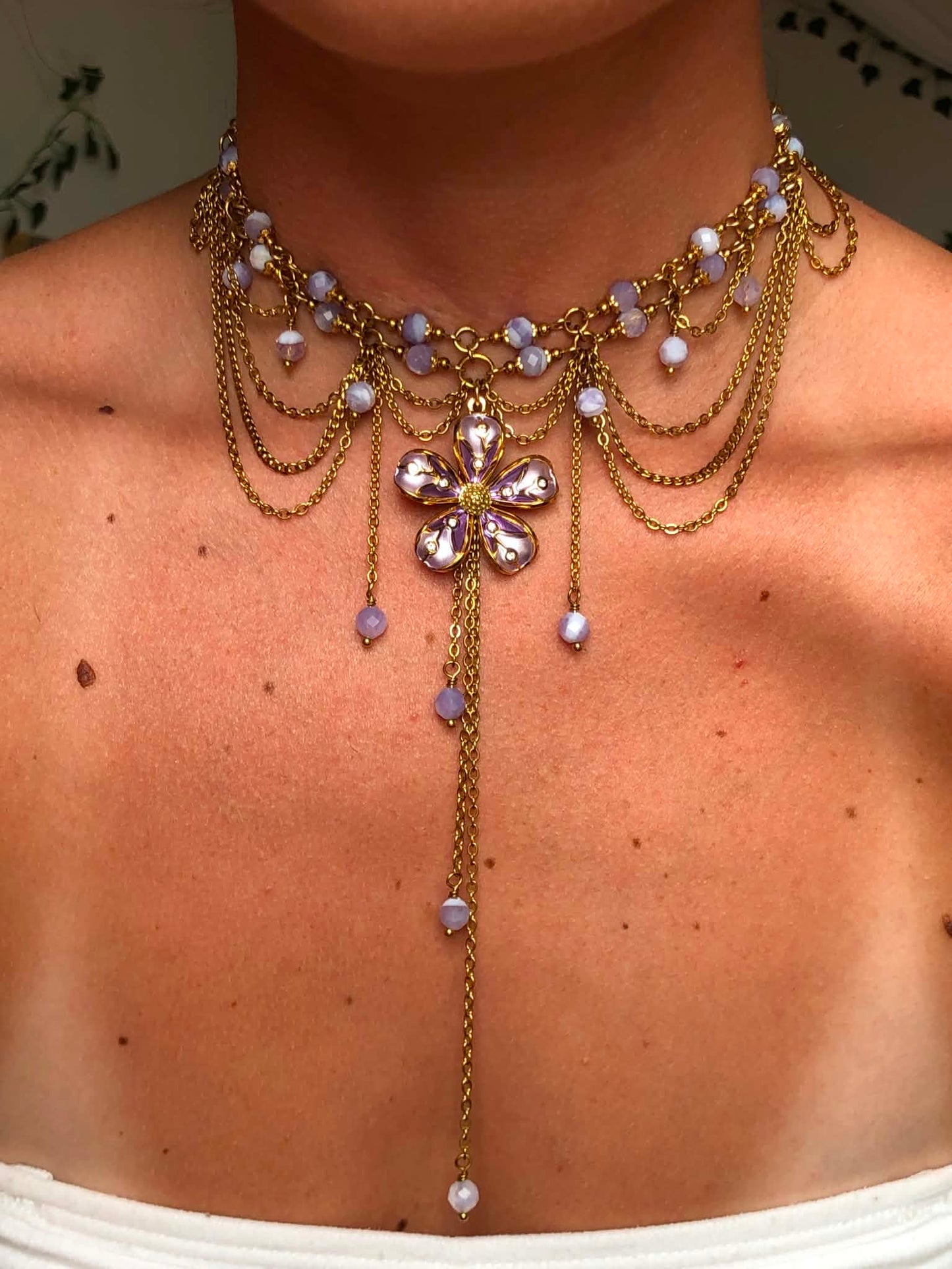 Collier "Lydia" Améthyste lavande