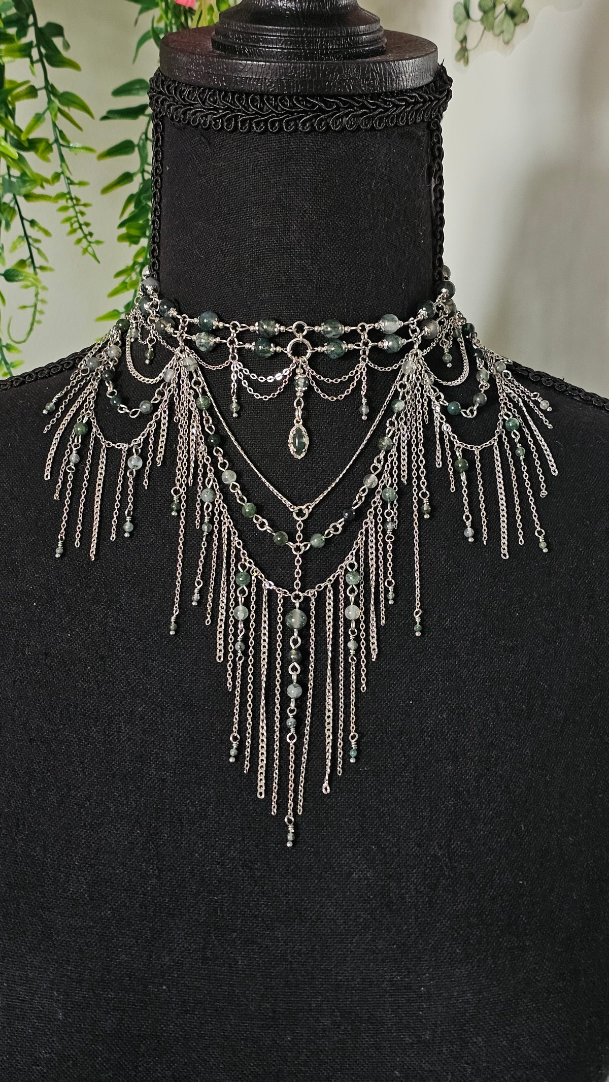 Collier "Évanescence" Agate mousse