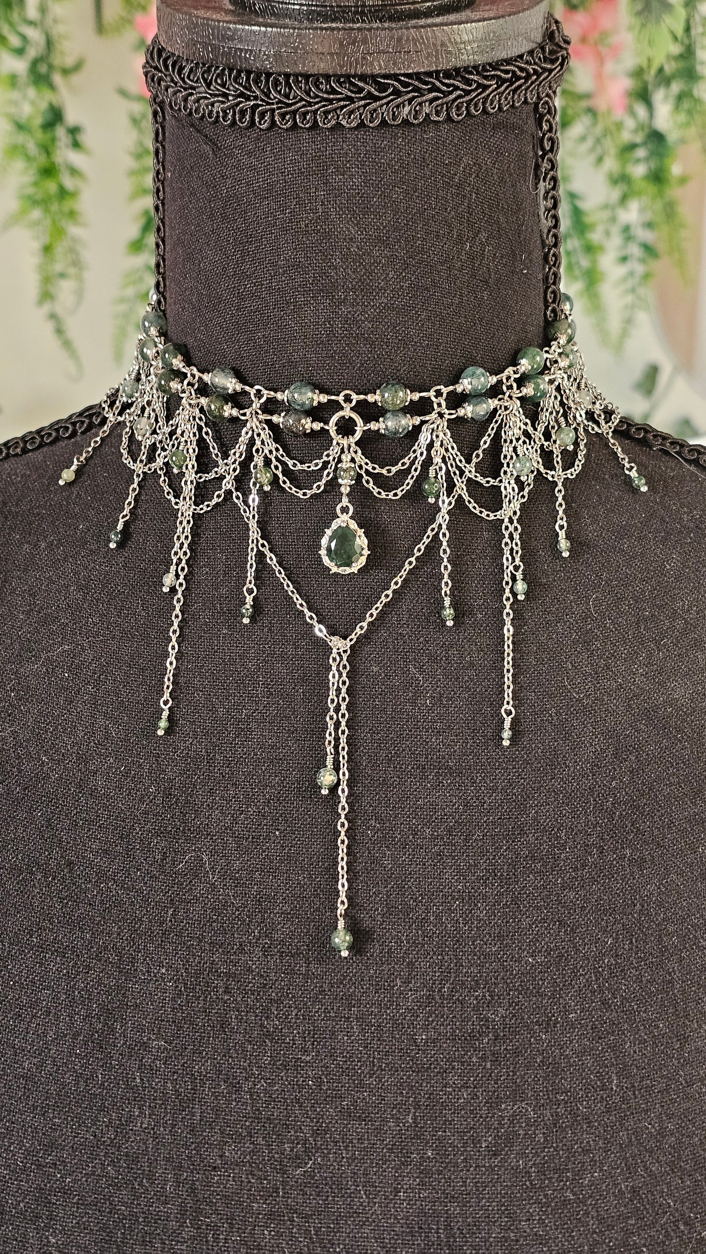 Collier "Larme Sylvestre" Agate mousse