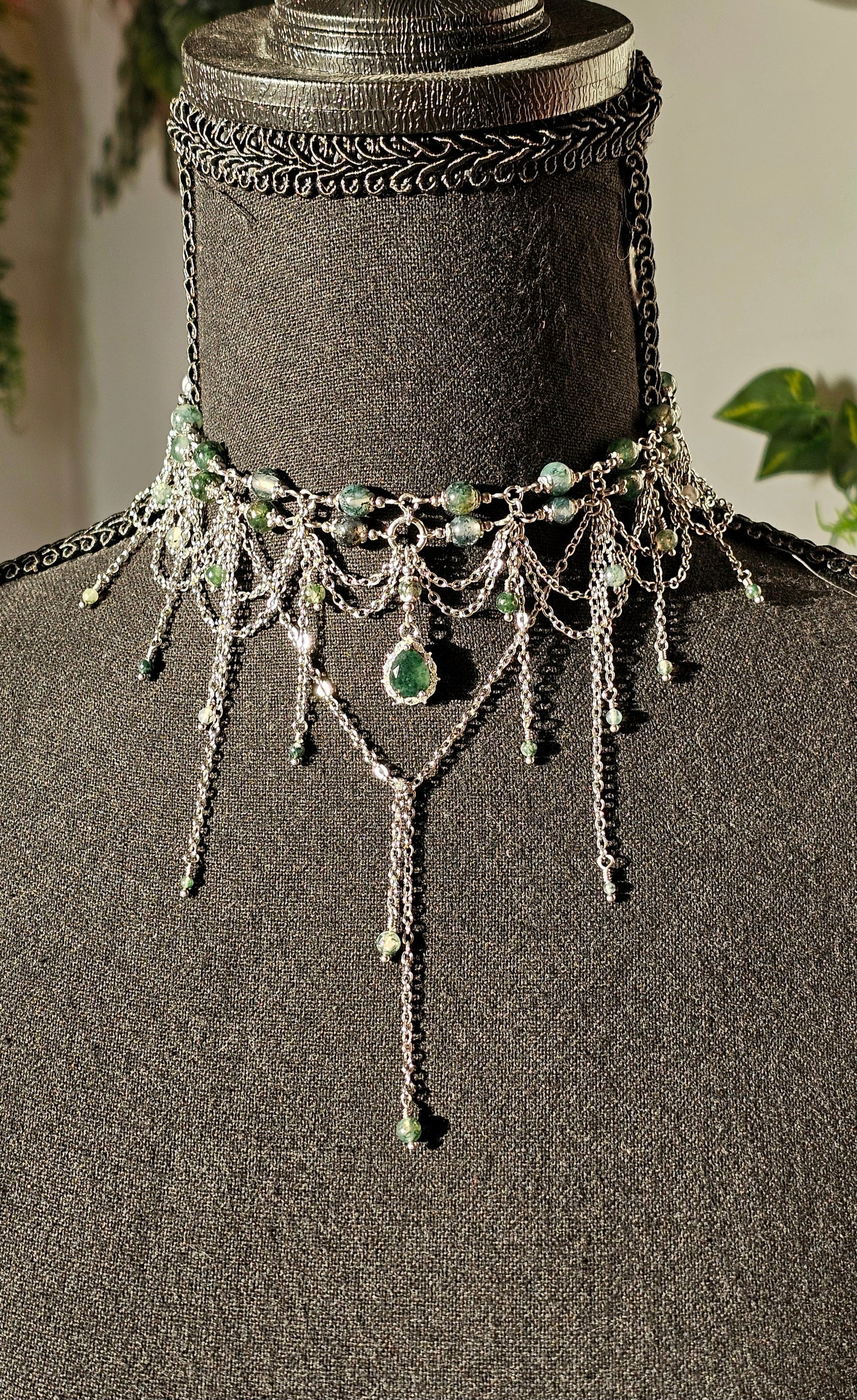 Collier "Larme Sylvestre" Agate mousse