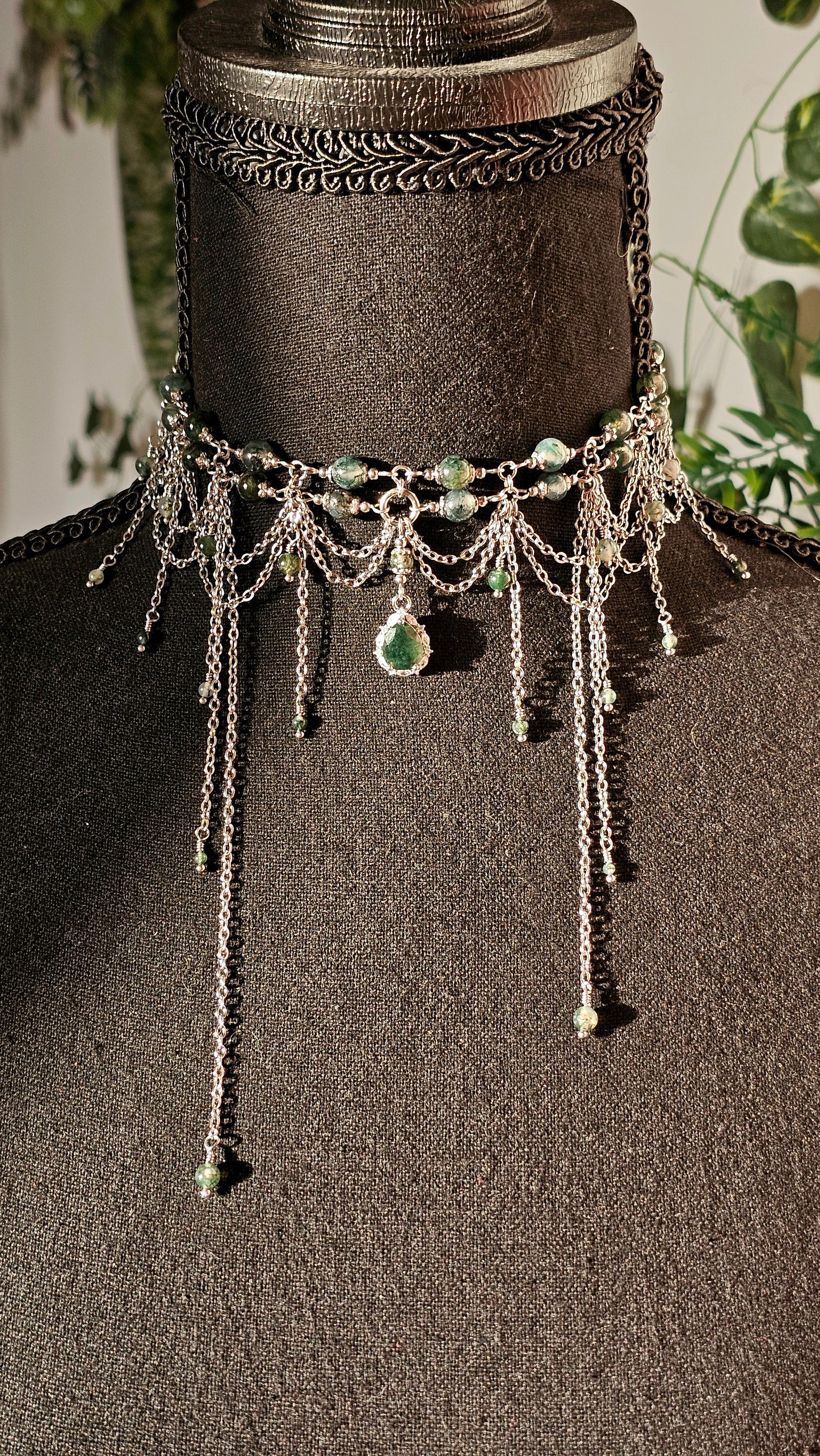 Collier "Larme Sylvestre" Agate mousse