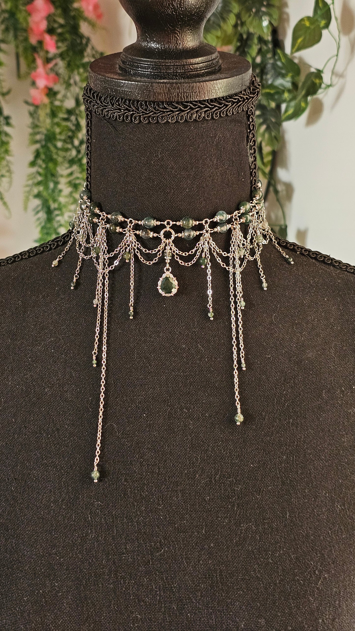 Collier "Larme Sylvestre" Agate mousse