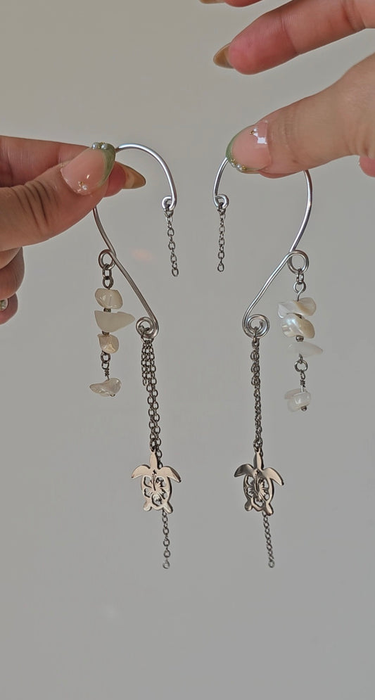 Manchettes d’oreilles Tortues, Perles nacrés