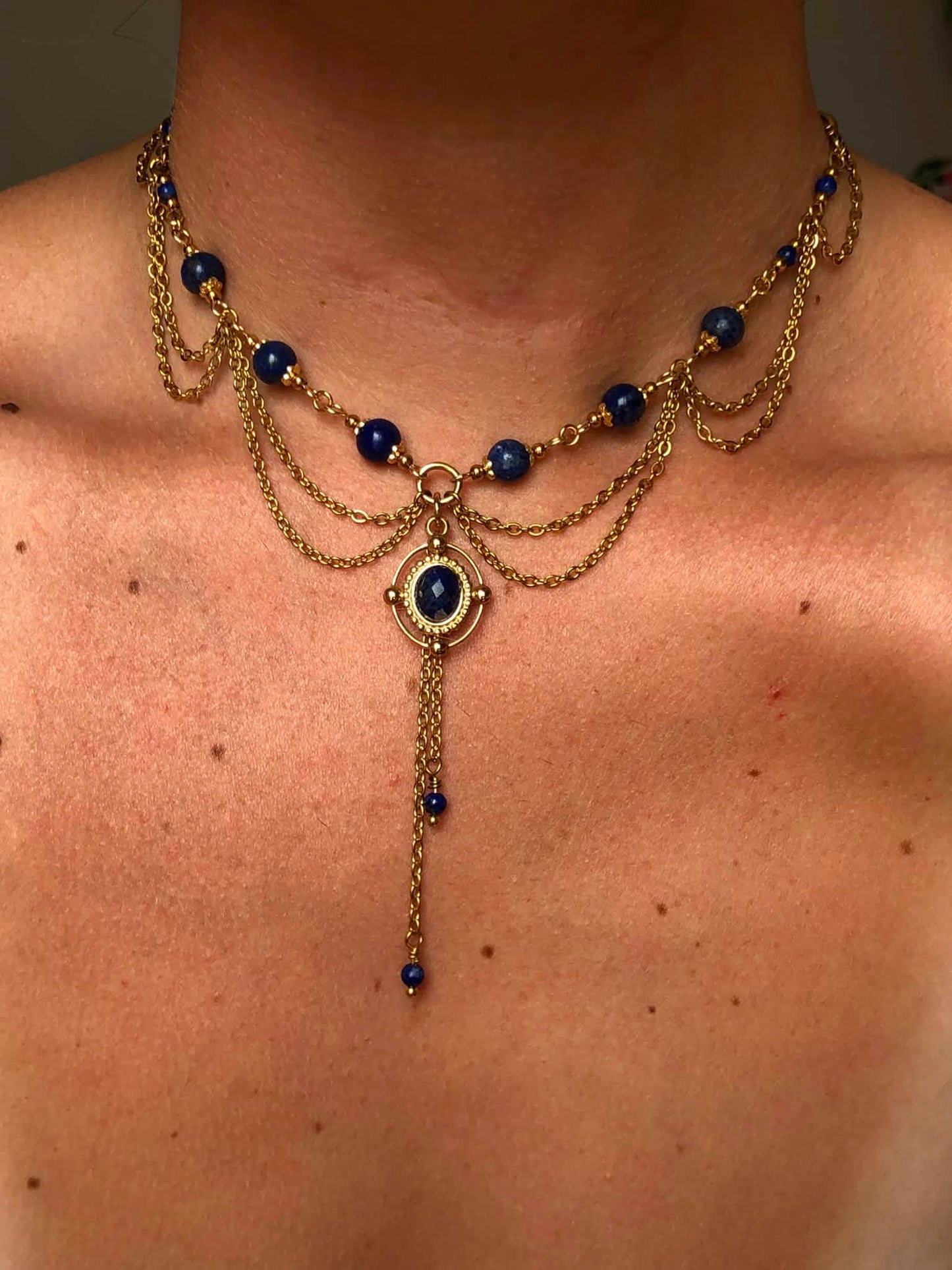 Collier "Norah" Amazonite ou Lapis-lazuli